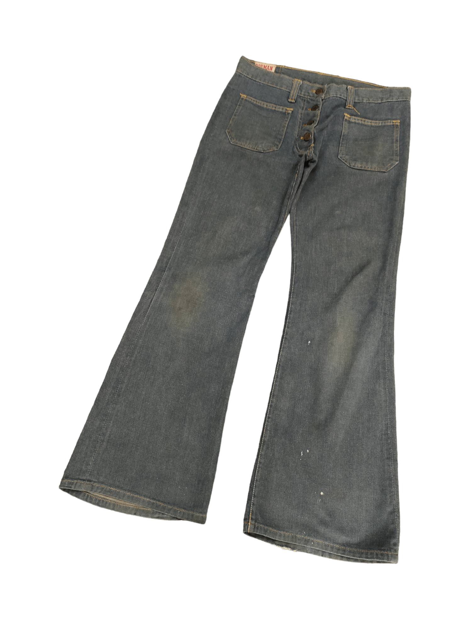 If Six Was Nine Flare Jeans Borman Distress Faded Bootcut Bell Bottom 80s Size US 30 / EU 46 - 2 Thumbnail