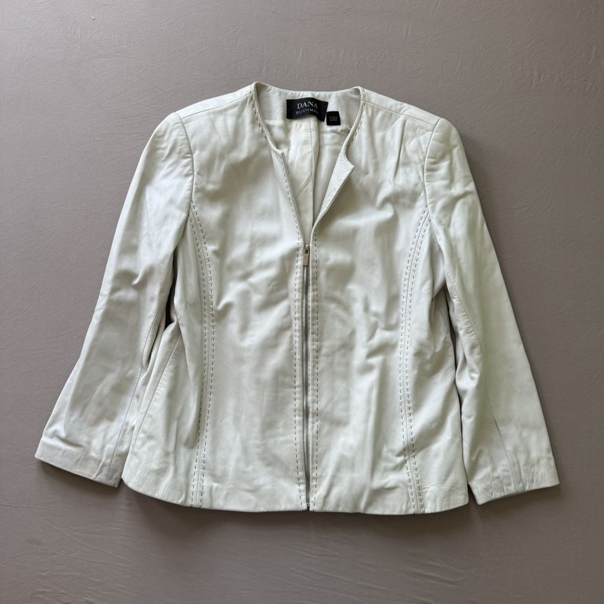 Other Vintage Dana Buchman Lambskin Leather Moto Jacket Size XL / US 12-14 / IT 48-50 - 1 Thumbnail