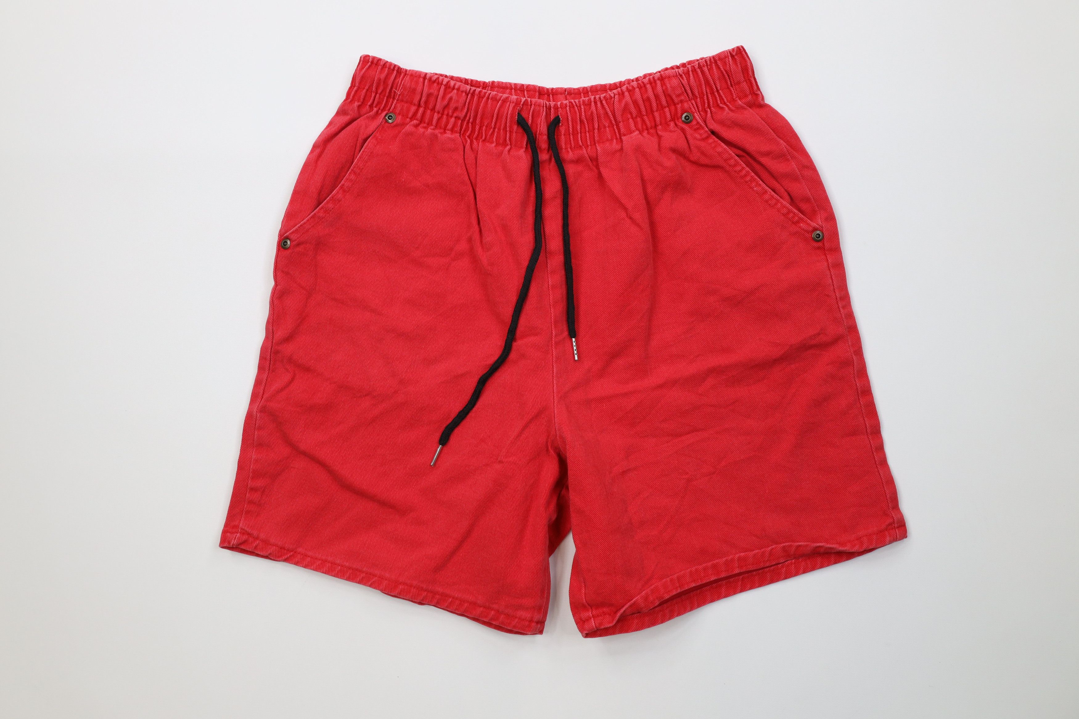 Vintage Vintage 90s Streetwear Blank Above Knee Denim Shorts Red USA Size US 32 / EU 48 - 1 Thumbnail