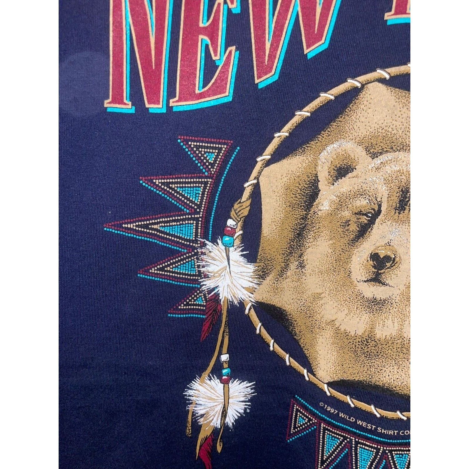 Jerzees Vintage New Mexico Shirt Native Animal Bear VTG 90s Large Size US L / EU 52-54 / 3 - 5 Thumbnail