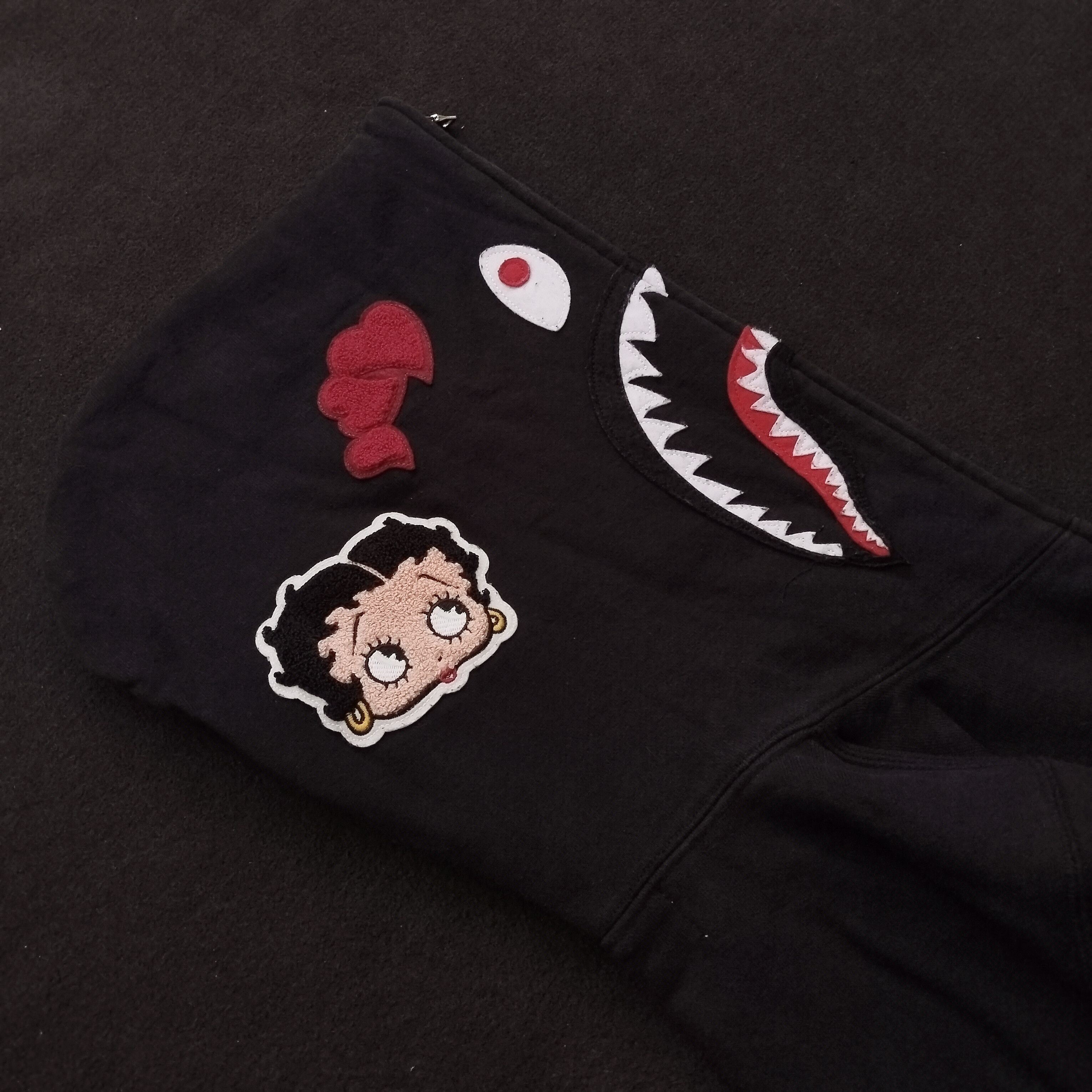 Bape 2017 Bape x Betty Boop Shark Full Zip Hoodie Size XS / US 0-2 / IT 36-38 - 4 Thumbnail