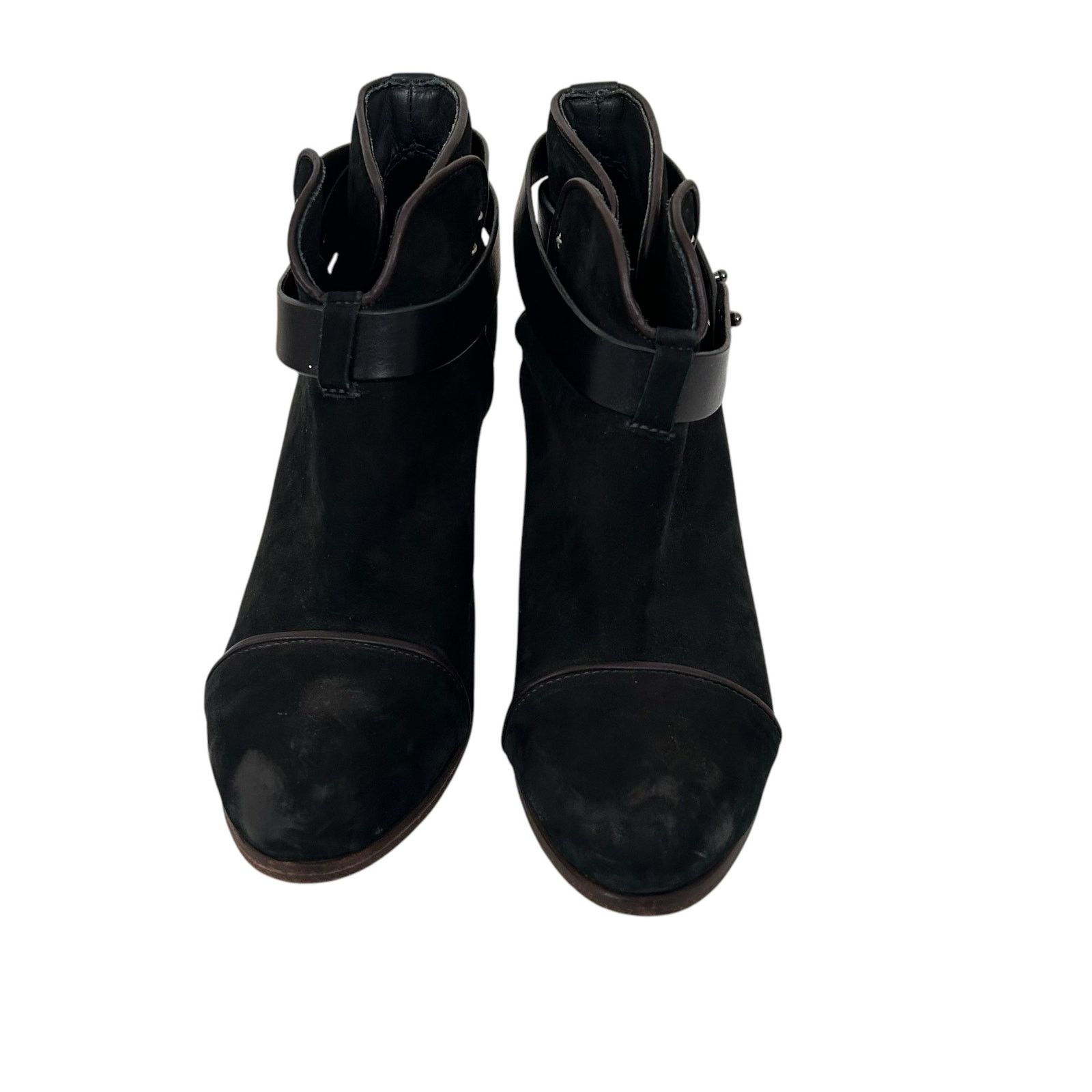 Rag & Bone Rag & Bone Harrow Black Leather Suede Heeled Boots Sz 7 Size US 7 / IT 37 - 3 Thumbnail
