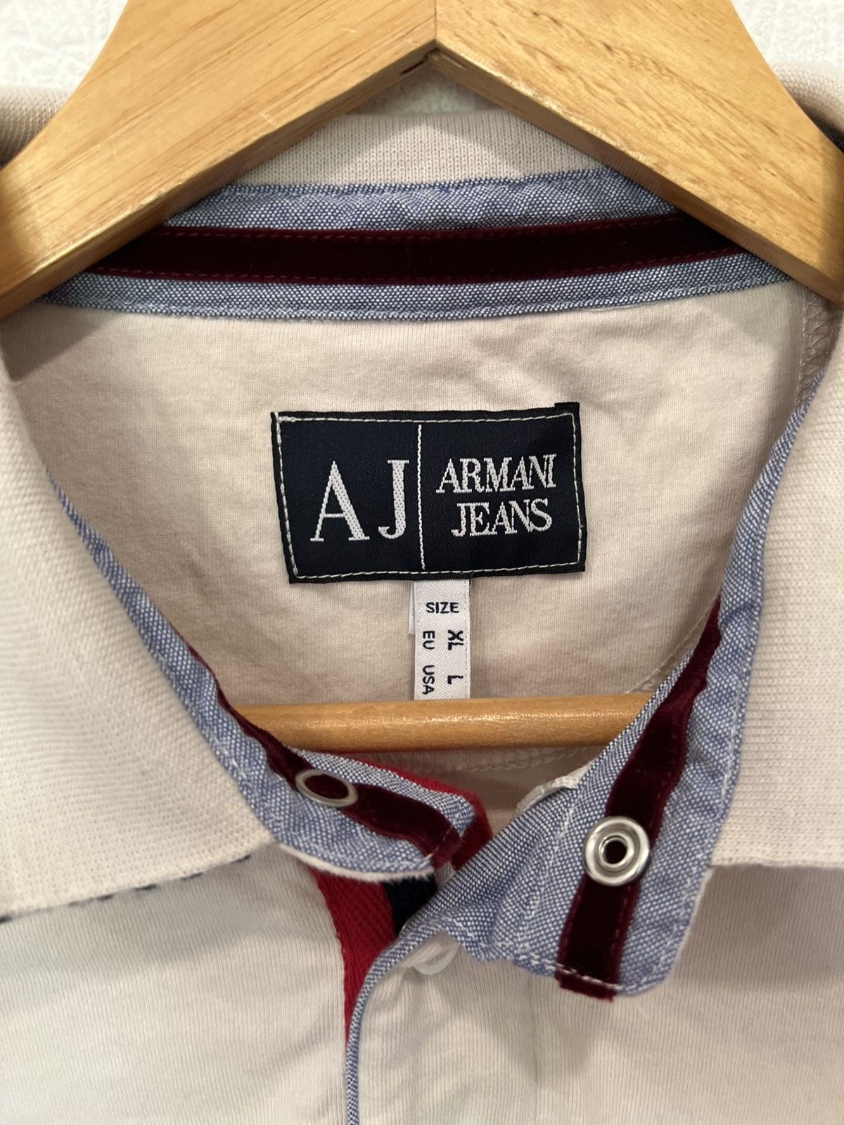 Armani Armani Jeans Beige Polo Sweatshirt Shirt Classic Size US L / EU 52-54 / 3 - 4 Thumbnail