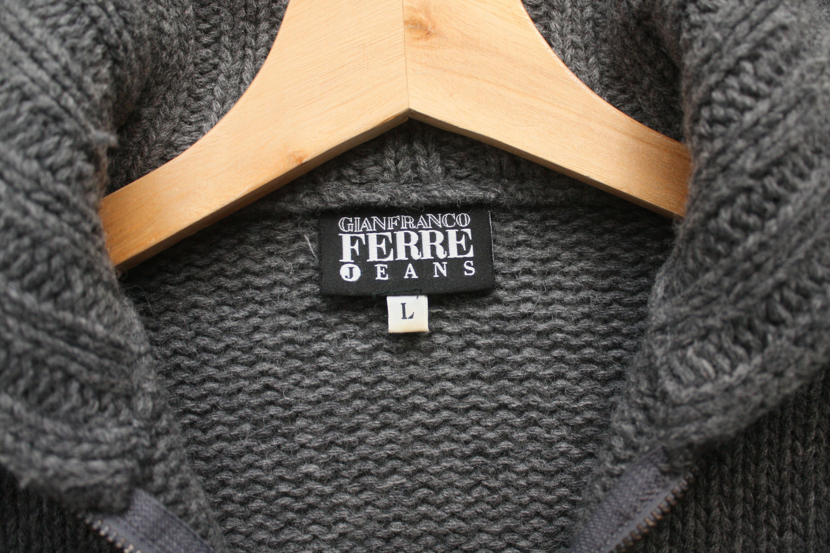 GF Ferre Gianfranco Ferre Jeans Wool Blend Grey Knitted Pullover L Size US L / EU 52-54 / 3 - 5 Thumbnail