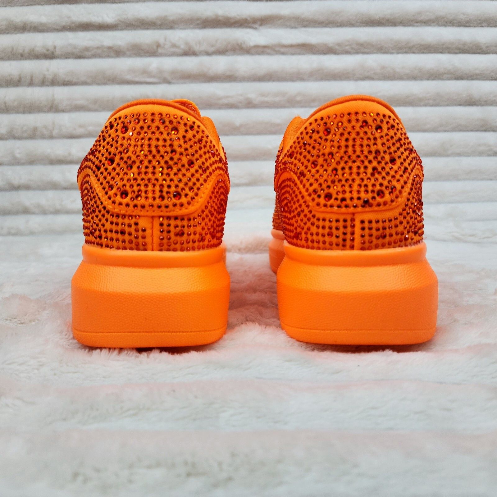 Other Cush Baby Bright Orange Rhinestone Sneakers Tennis Shoes (US Size US 5 / IT 35 - 3 Thumbnail