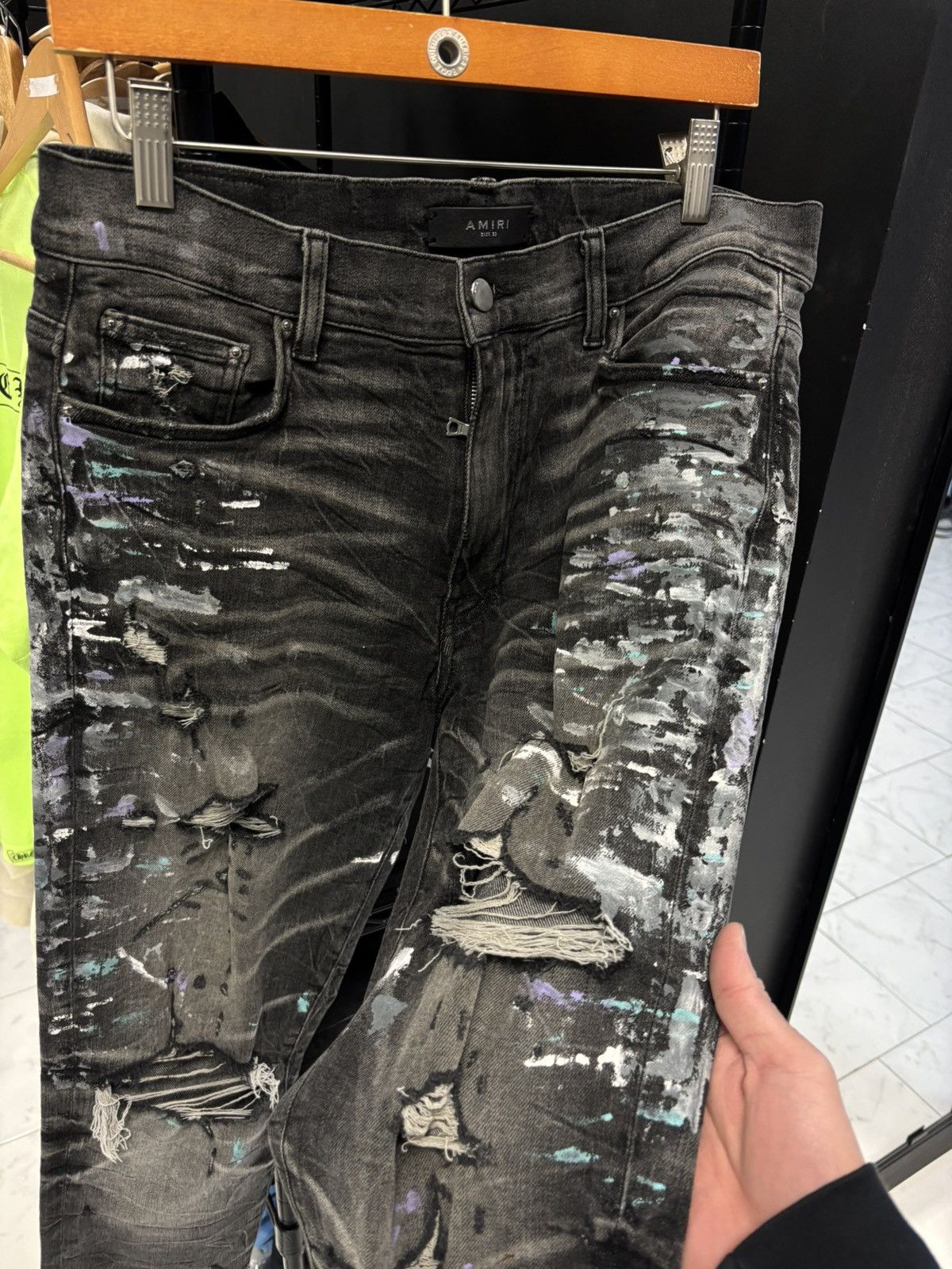 Amiri Amiri paint spatter black jeans Size US 32 / EU 48 - 2 Thumbnail