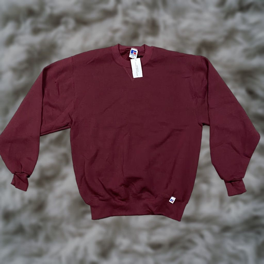 Vintage VINTAGE Russell Sweatshirt Mens M L NOS NWT USA Made V Stitch Crewneck Maroon USA Crew Neck Mens Regular Size Size US M / EU 48-50 / 2 - 1 Thumbnail