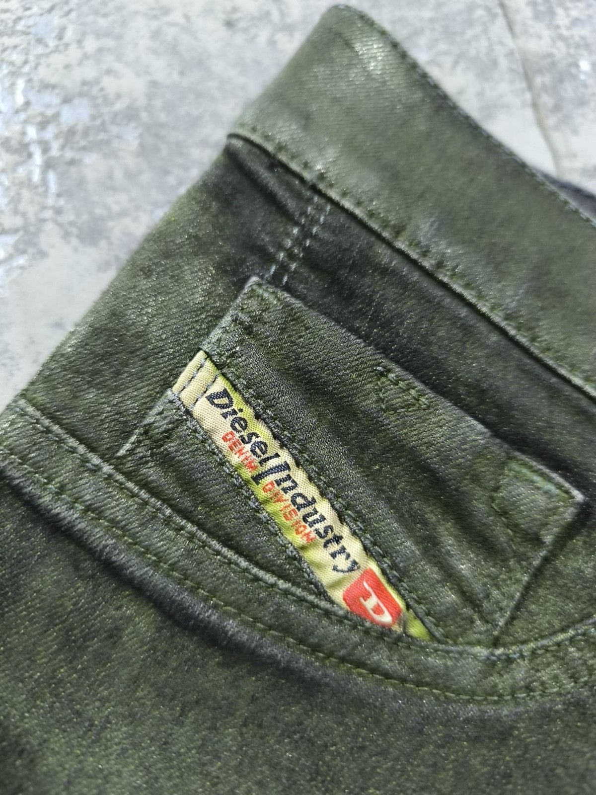 Diesel Diesel Livier Sp Jeans Waxed Coated Slime Green Skinny Size 28" / US 6 / IT 42 - 7 Thumbnail