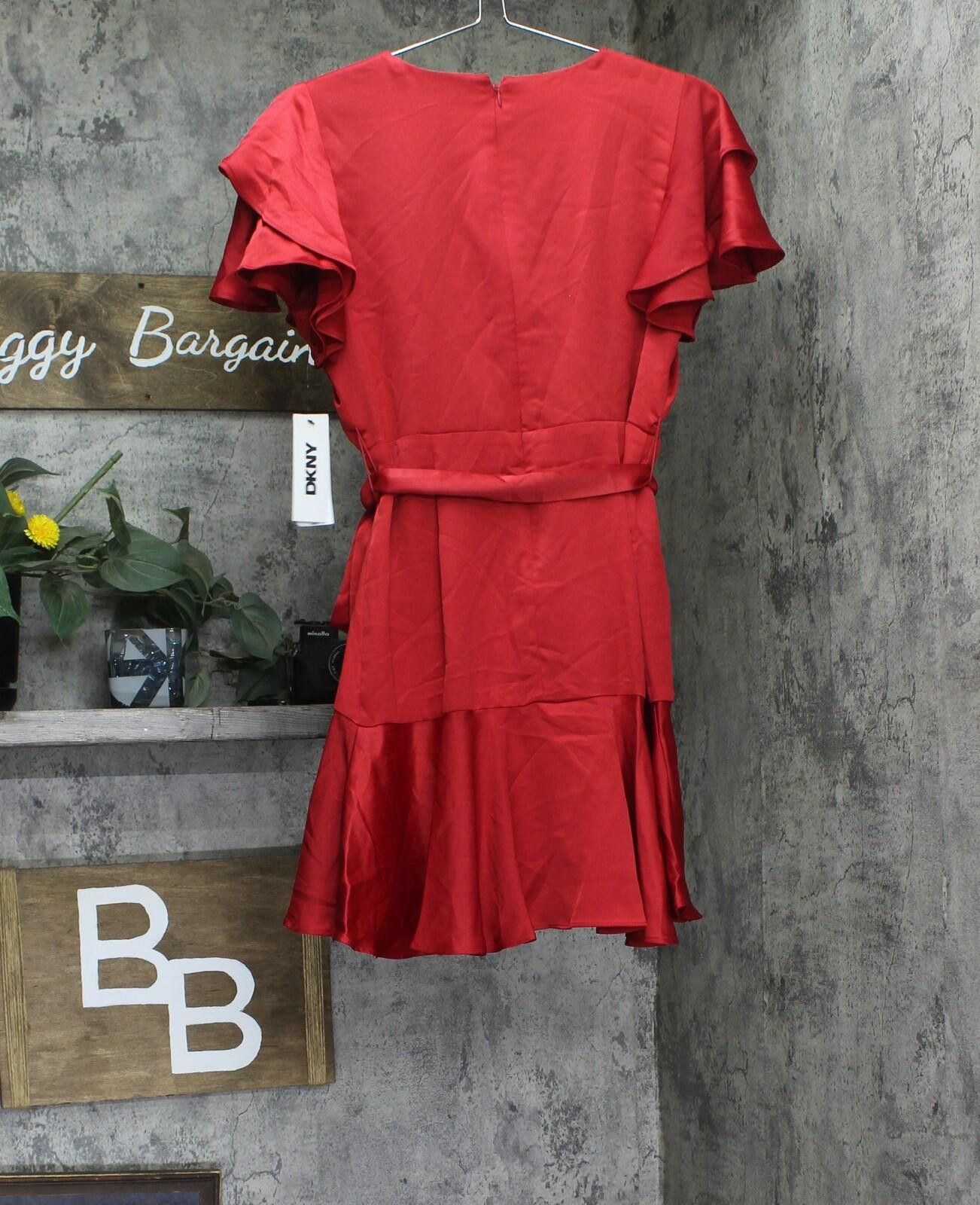 DKNY Dkny Tiered Sleeve V Neck Fit Flare Dress Xd4itb82 Red 8p Size M / US 6-8 / IT 42-44 - 2 Thumbnail