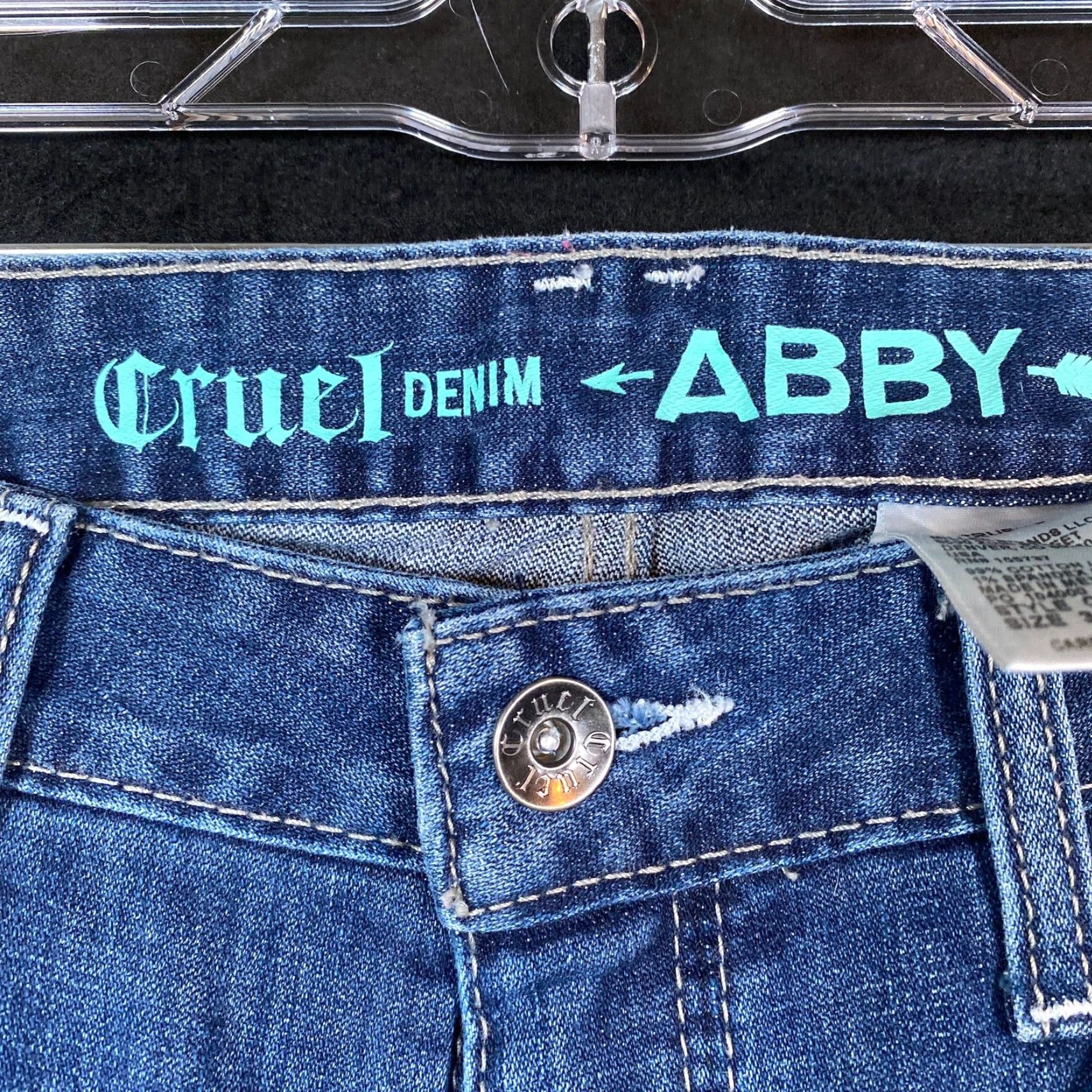 Denime VINTAGE Cruel Denim Womens Jeans Blue Abby Embroidered Pocket Stretch 31/11R Size 32" / US 10 / IT 46 - 5 Thumbnail
