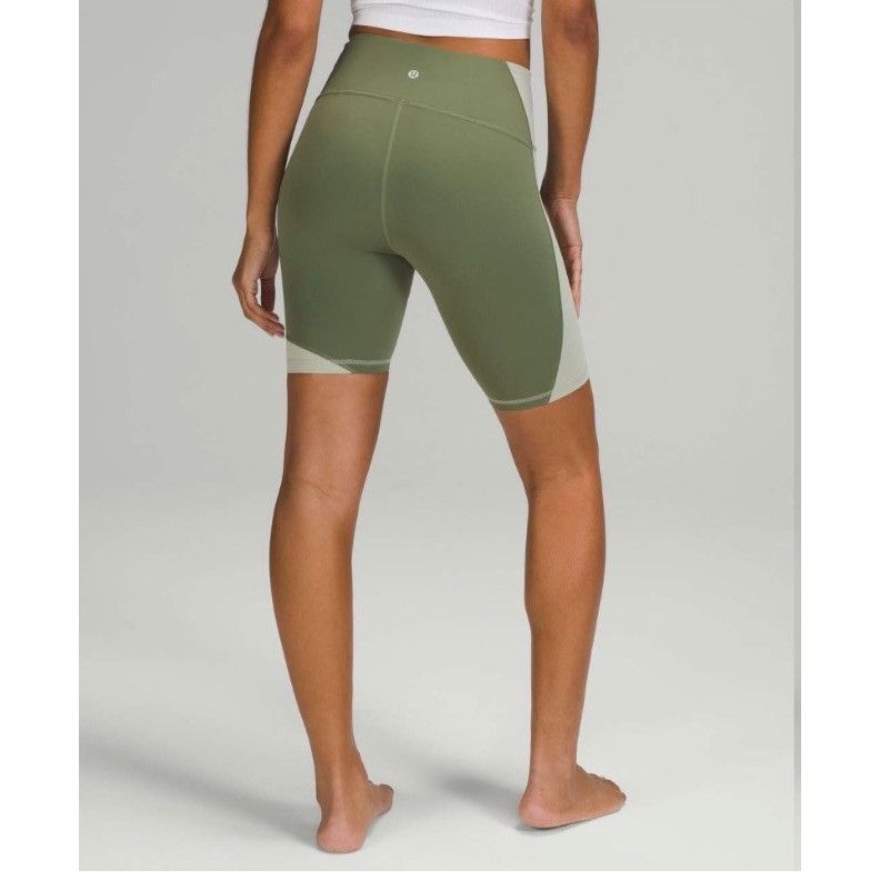 Lululemon Lululemon Nulu Colour Block High-Rise Short 8" Size 6 Green Size 28" / US 6 / IT 42 - 6 Thumbnail