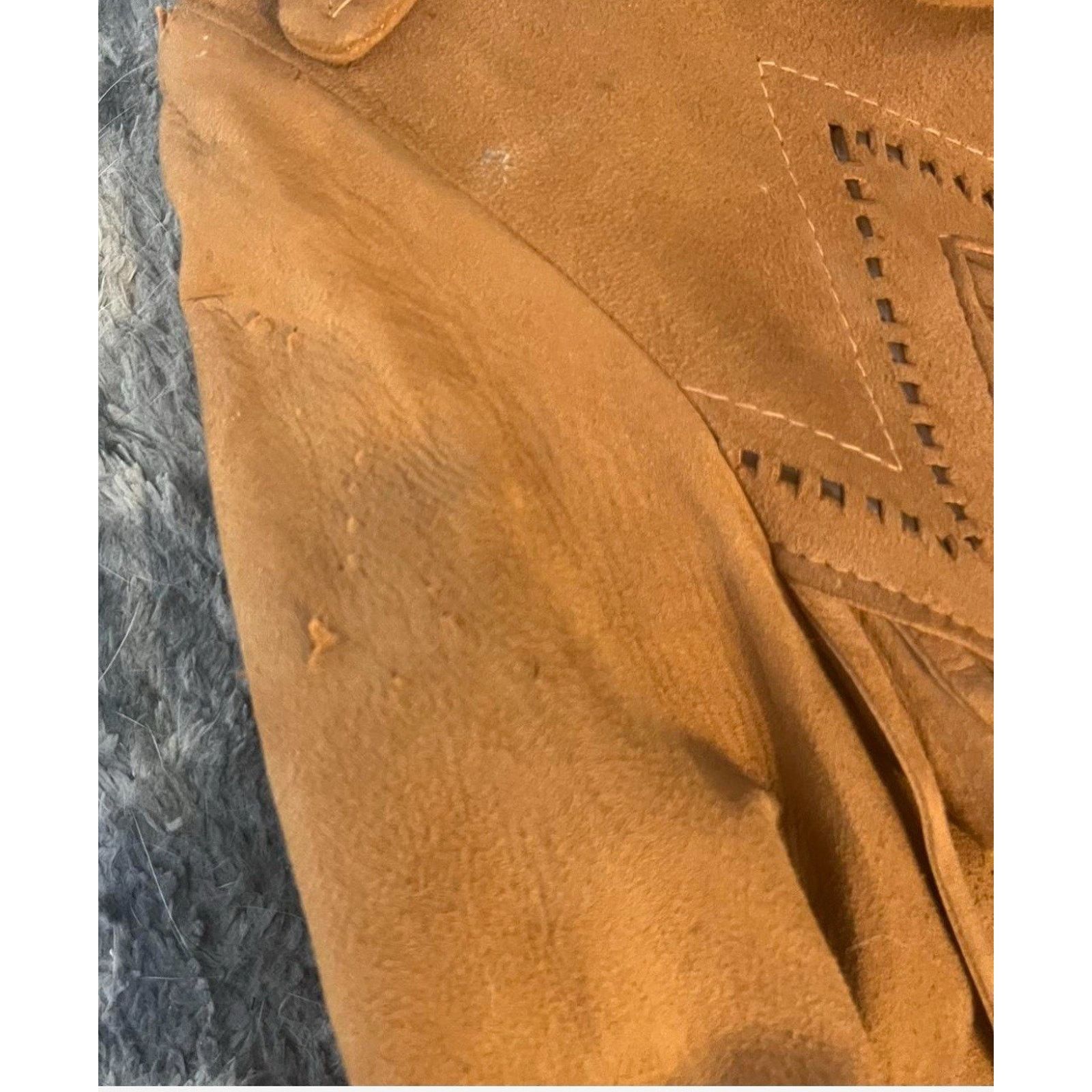 Vintage VTG Pioneer Wear Tan Beige Fringe Leather Western Jacket S Size S / US 4 / IT 40 - 4 Thumbnail