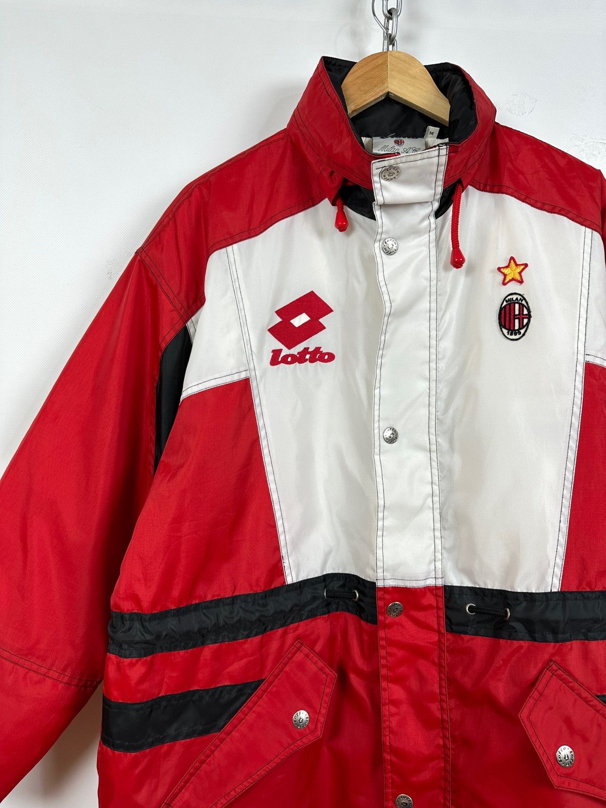 Lotto Sport 90s Vintage Lotto AC Milan Soccer Parka Coat Jacket Size US M / EU 48-50 / 2 - 7 Thumbnail