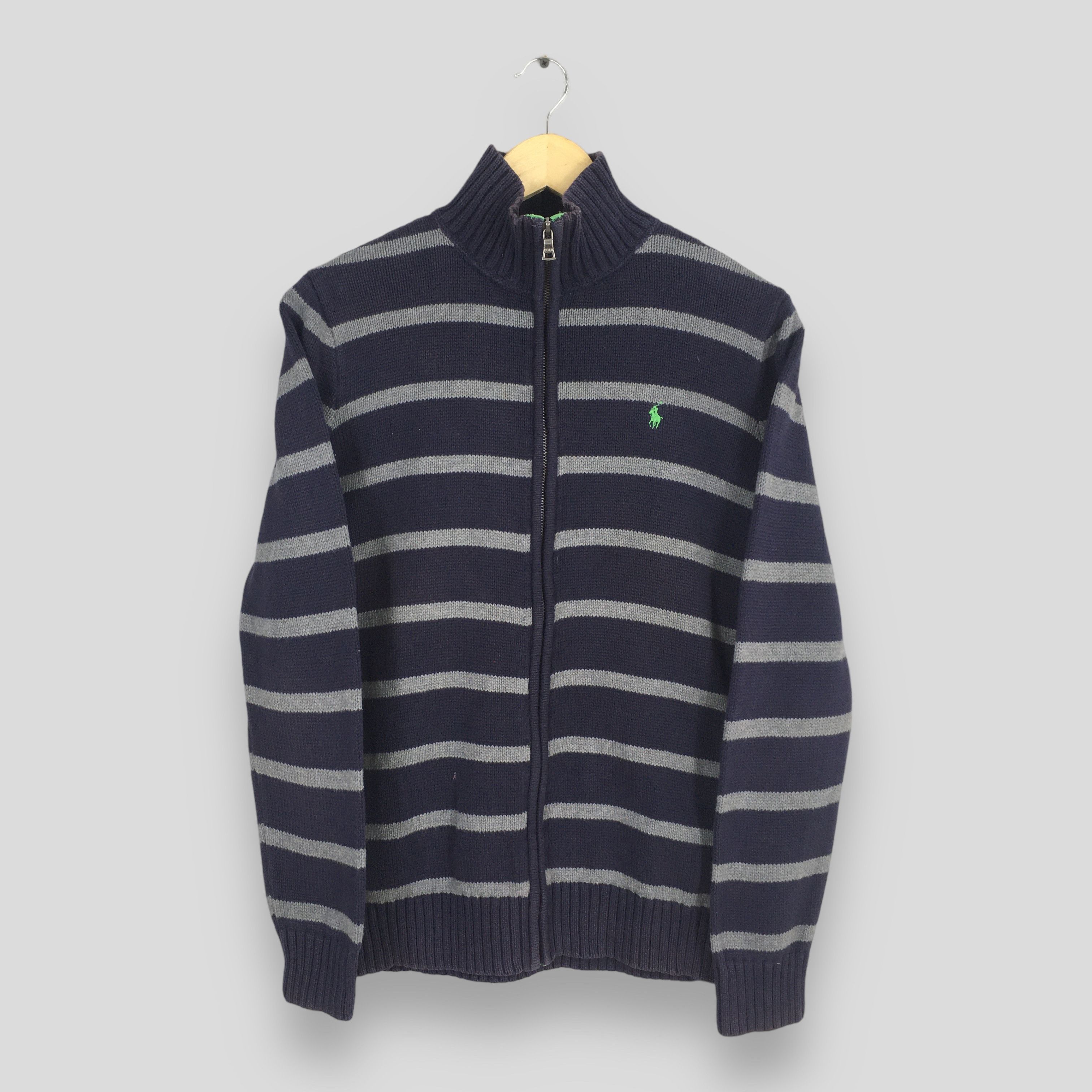 Polo Ralph Lauren × RRL Ralph Lauren × Ralph Lauren Vintage Polo Ralph Lauren Zipper Striped Sweatshirt Small Size US S / EU 44-46 / 1 - 1 Thumbnail