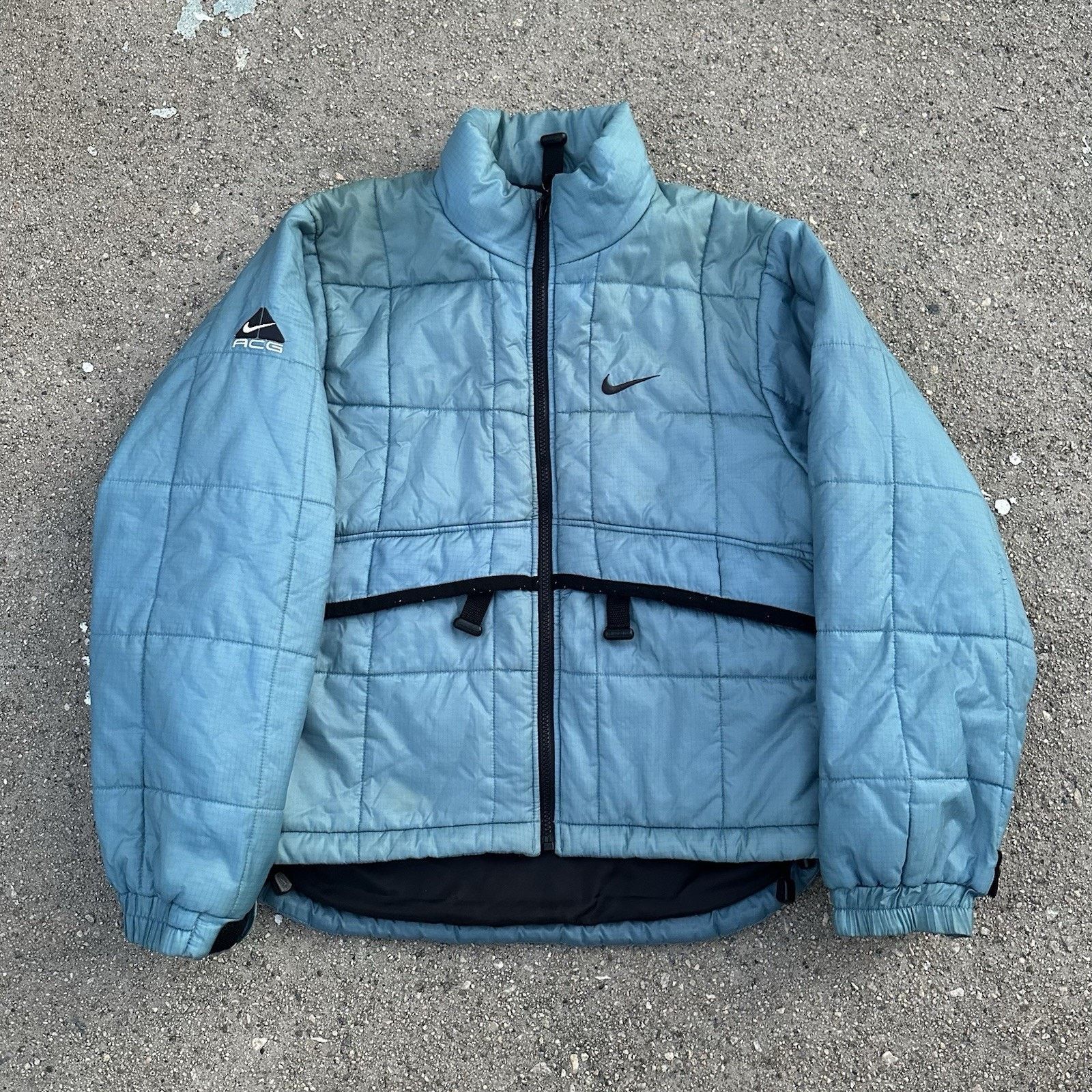 Nike × Nike ACG × Vintage Vintage 90s Nike ACG Quilted Blue Down Puffer Jacket Size US S / EU 44-46 / 1 - 1 Thumbnail