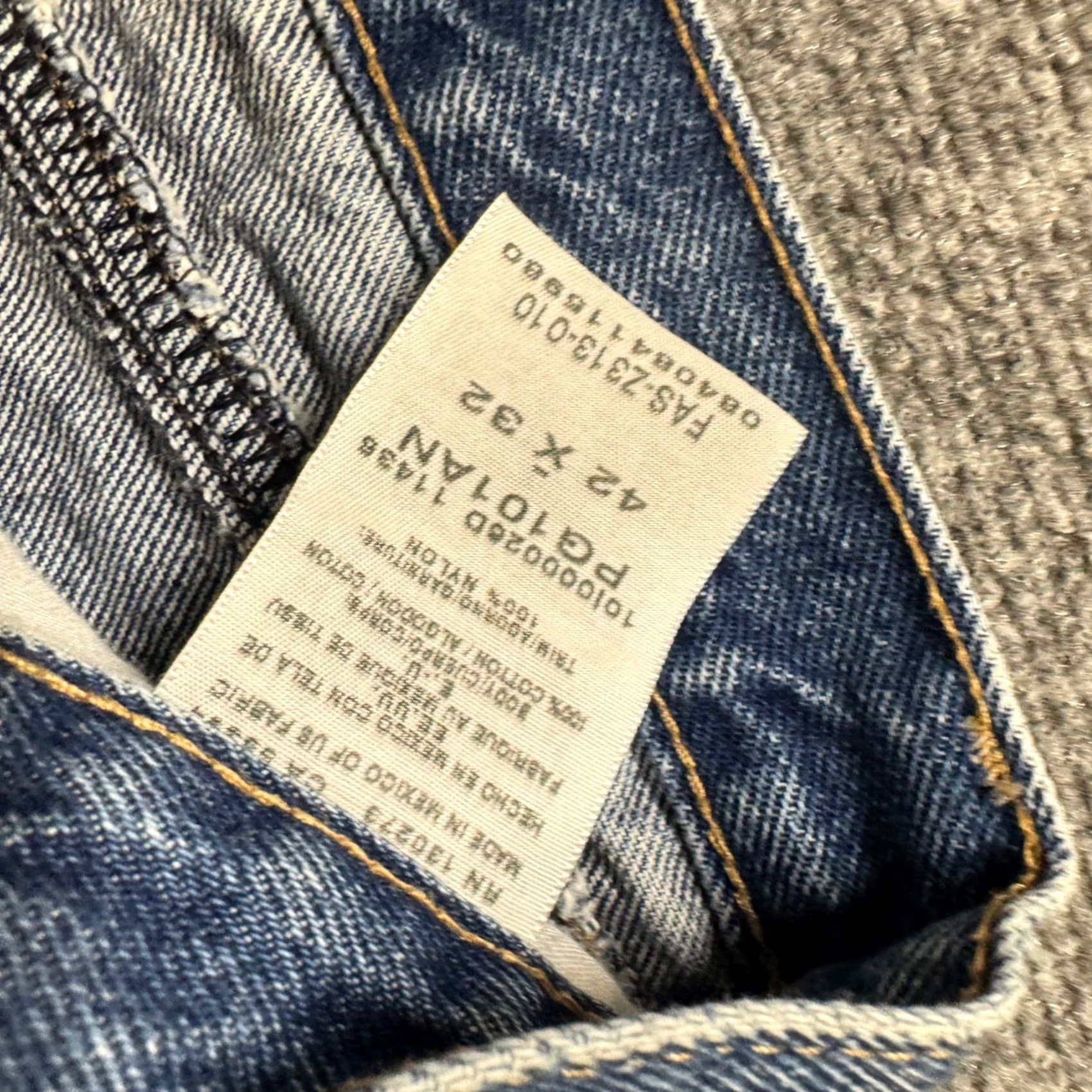 Wrangler VINTAGE Wrangler Pro Gear Jeans Men 38x32 Blue Brown Workwear Canvas Overlay Straight Denim Pants Mens Regular Size 38 Blue Brown Distressed Size US 38 / EU 54 - 3 Thumbnail