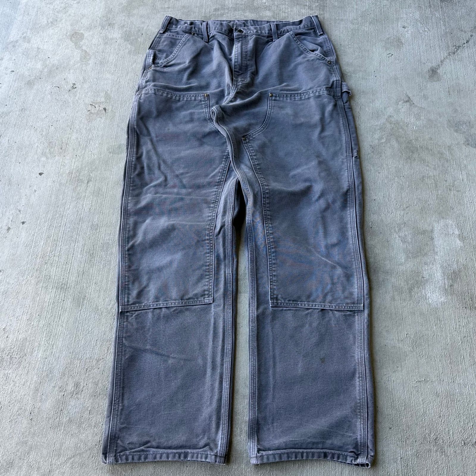 Carhartt Vintage Y2K gray Carhartt double knee work carpenter pants Size US 35 - 1 Thumbnail