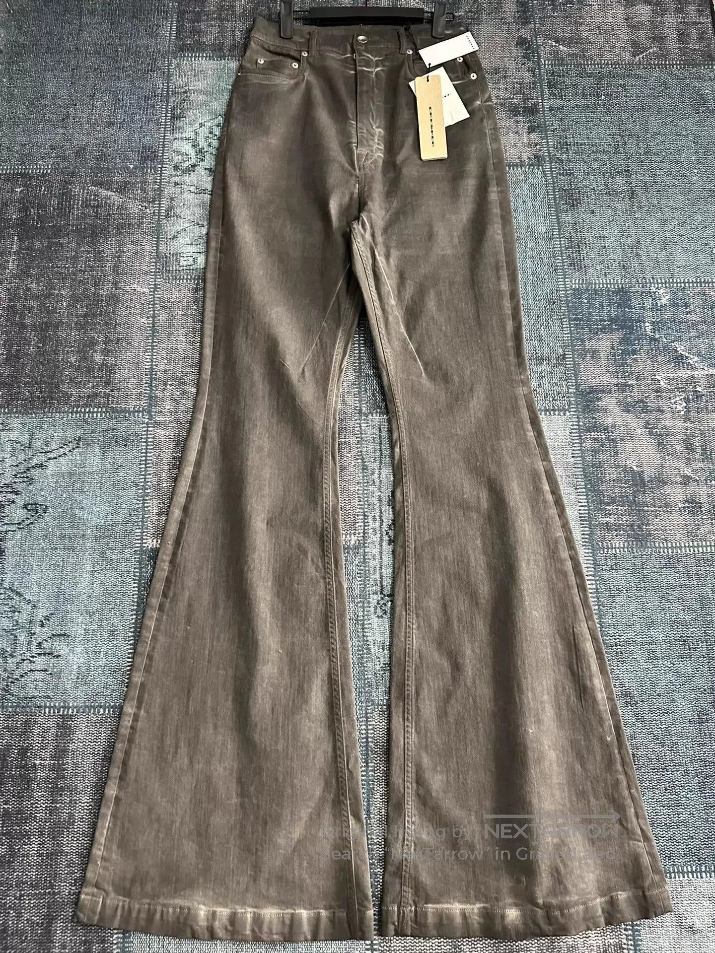 Rick Owens Gray Flared Denim Pants Size 30. Size US 30 / EU 46 - 1 Thumbnail