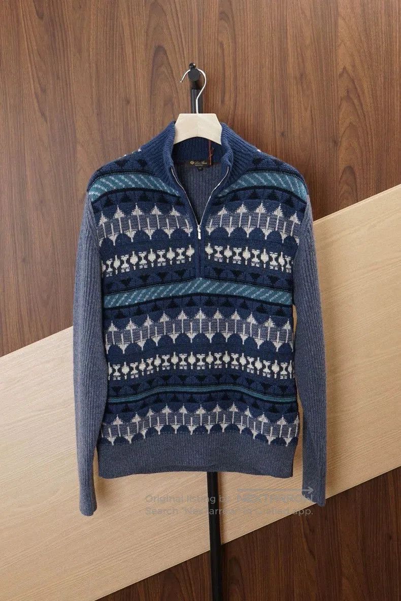 Loro Piana Loro Piana Men's Fair Isle Zip Sweater. Size US L / EU 52-54 / 3 - 1 Thumbnail