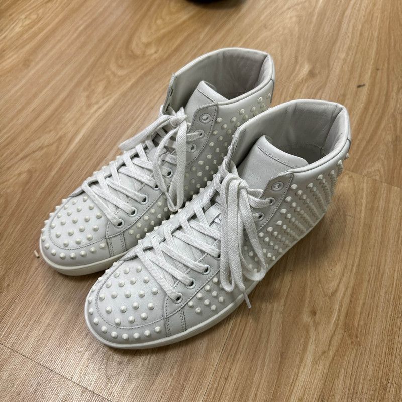 Gucci Gucci White High-Top Studded Sneakers - Size US 10 / EU 43 - 1 Thumbnail