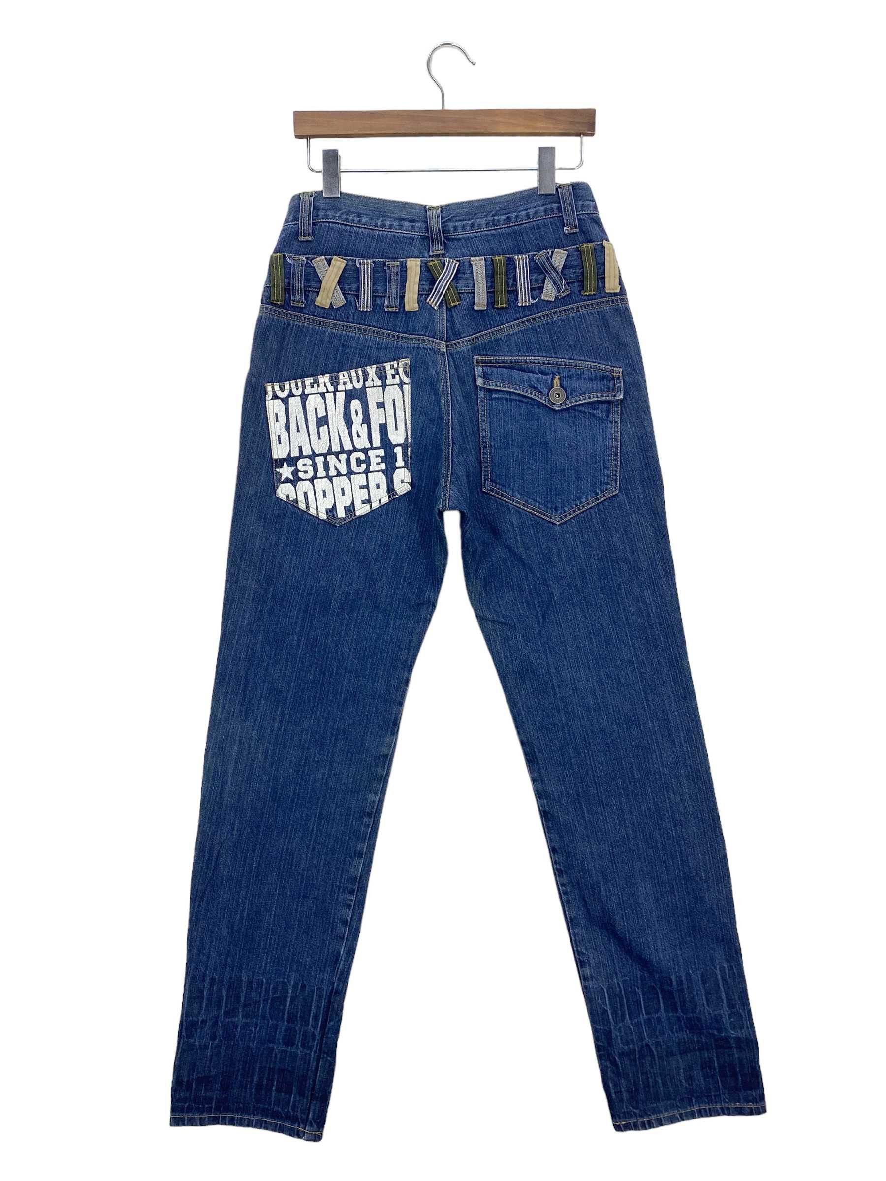 Japanese Brand Back & Forth Double Waist Denim Goth Punk Jeans Size US 29 - 1 Thumbnail