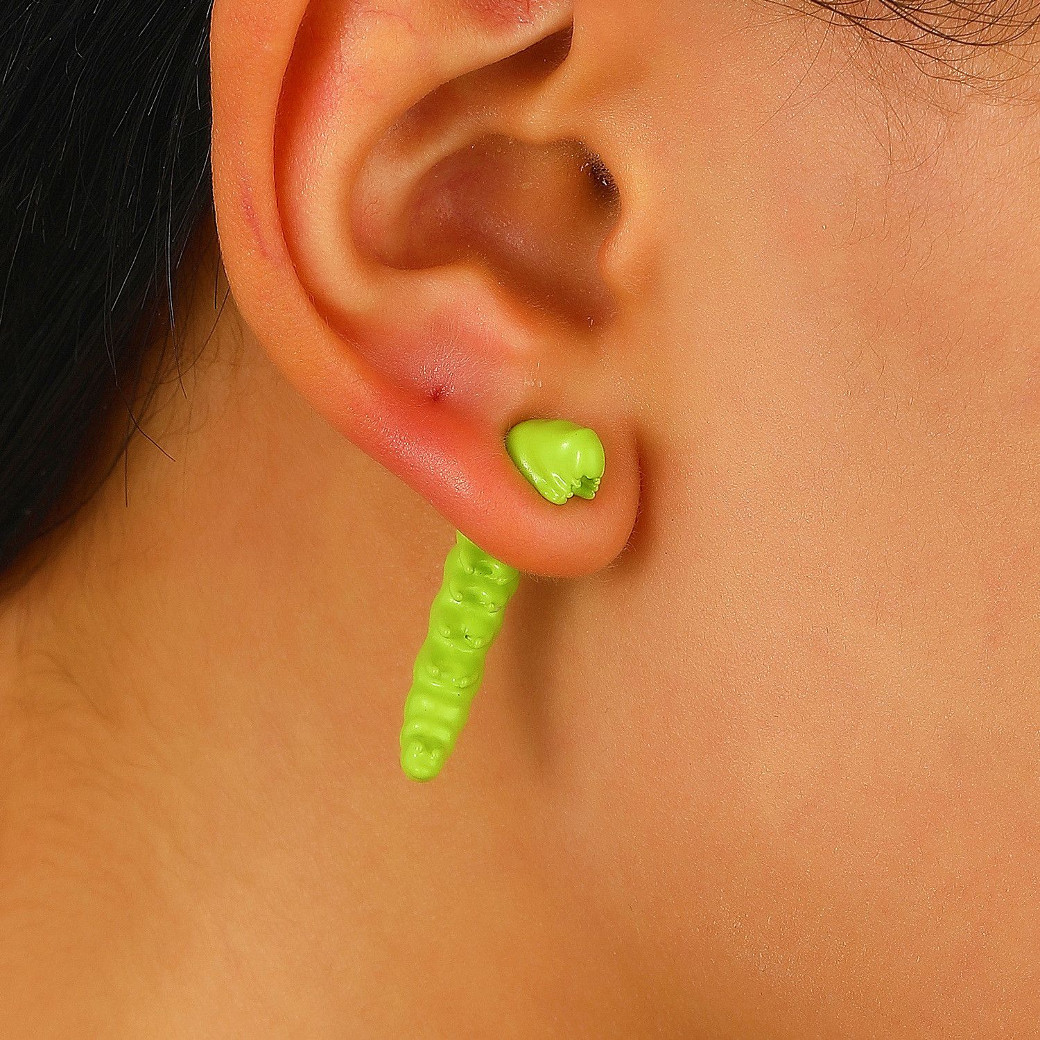 Jewelry × Sterling Silver Green Bug Matchless Earrings One Pairs Chrome Jewelry Size ONE SIZE - 2 Thumbnail
