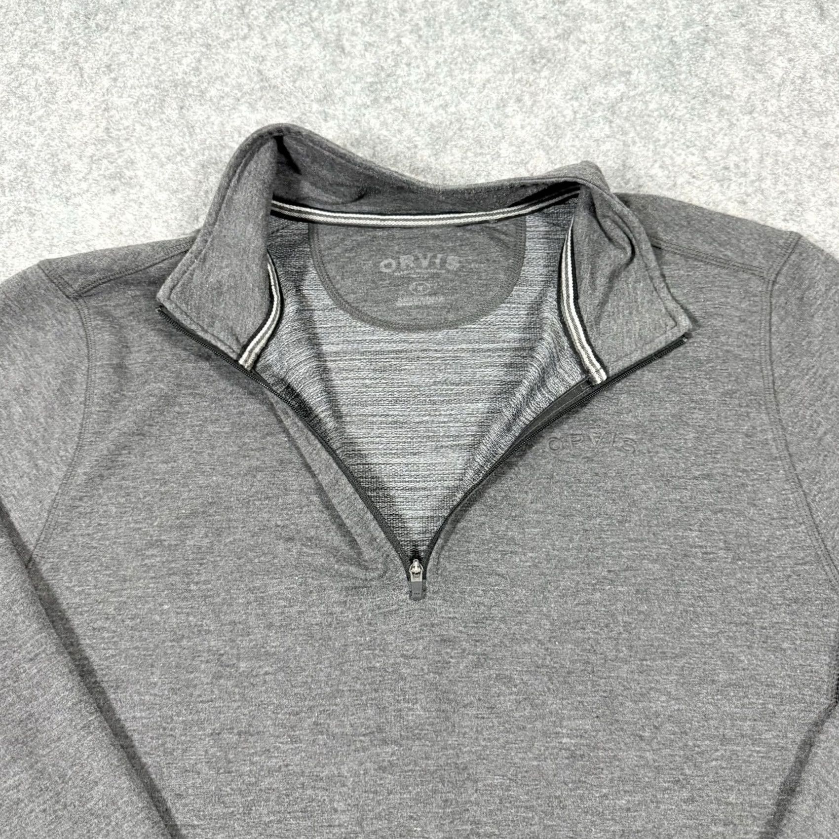 Orvis Orvis Sweater 1/4 Zip Lightweight Mock-Neck Long Sleeves Men's Medium Gray Size US M / EU 48-50 / 2 - 4 Thumbnail