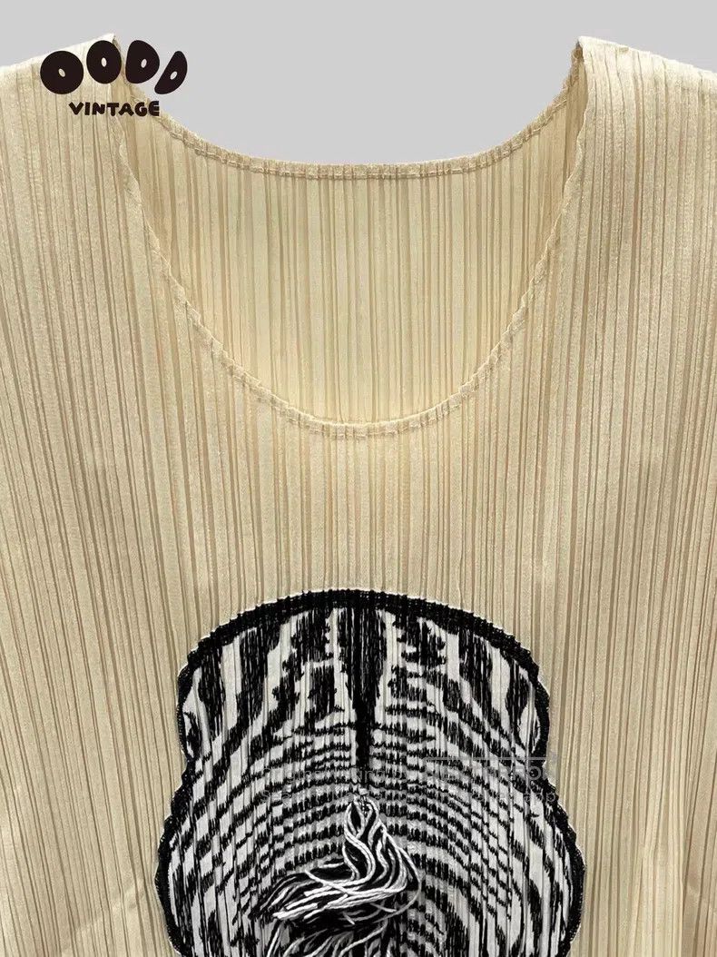 Issey Miyake Issey Miyake Zebra Stripe Tassel Ruffle Sleeveless Top Size L / US 10 / IT 46 - 4 Thumbnail