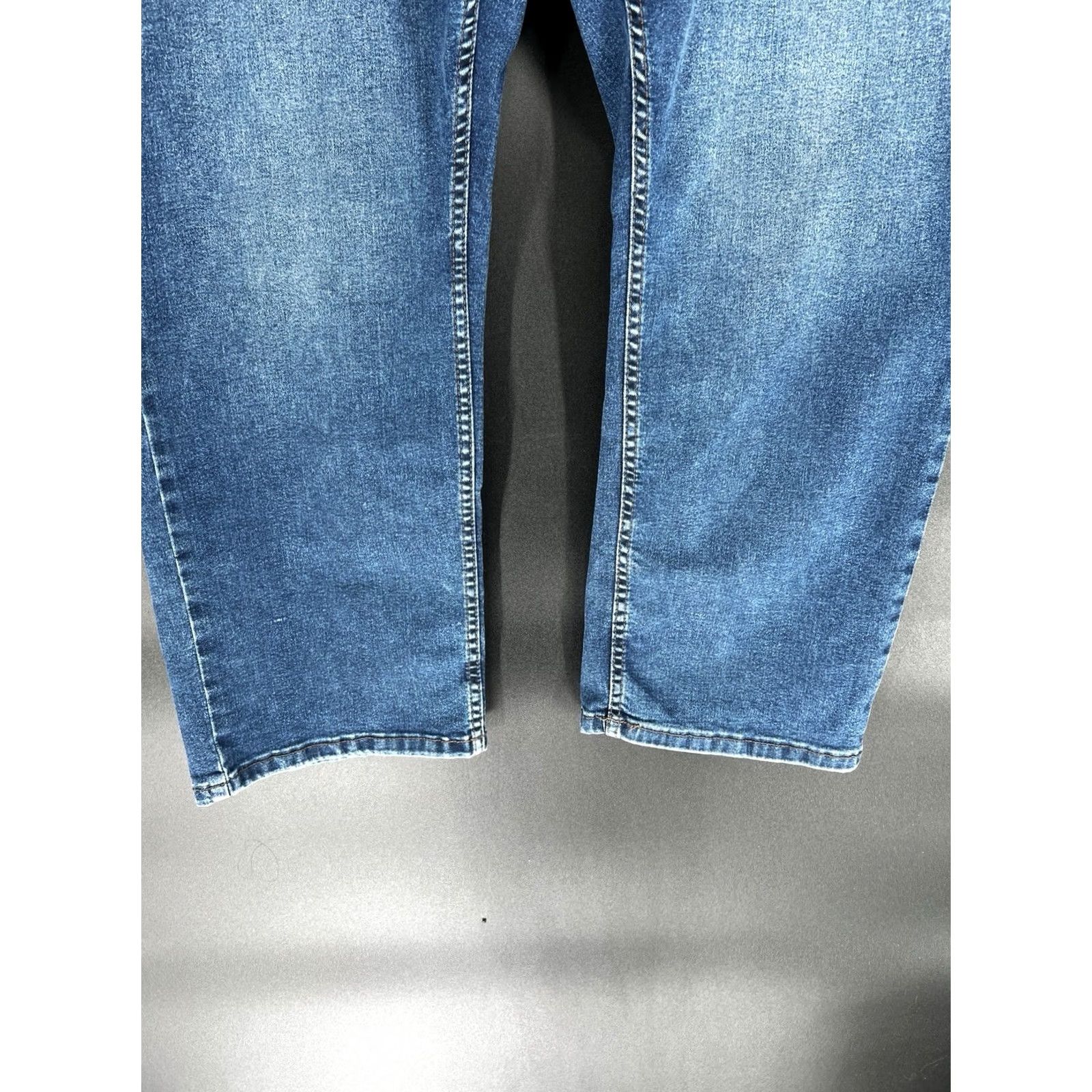 Denime the perfect jean nyc Jeans Men 44x30 Athletic Fit Stretch Straight Blue Denim 5-Pocket Zip Button Closure Regular Size Mens Size US 44 / EU 60 - 5 Thumbnail