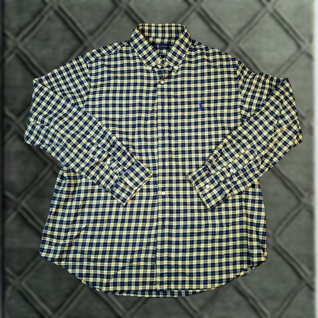 Polo Ralph Lauren Polo Ralph Lauren Shirt Mens XL Button Up Long Sleeve Yellow Plaid Size US XL / EU 56 / 4 - 1 Thumbnail