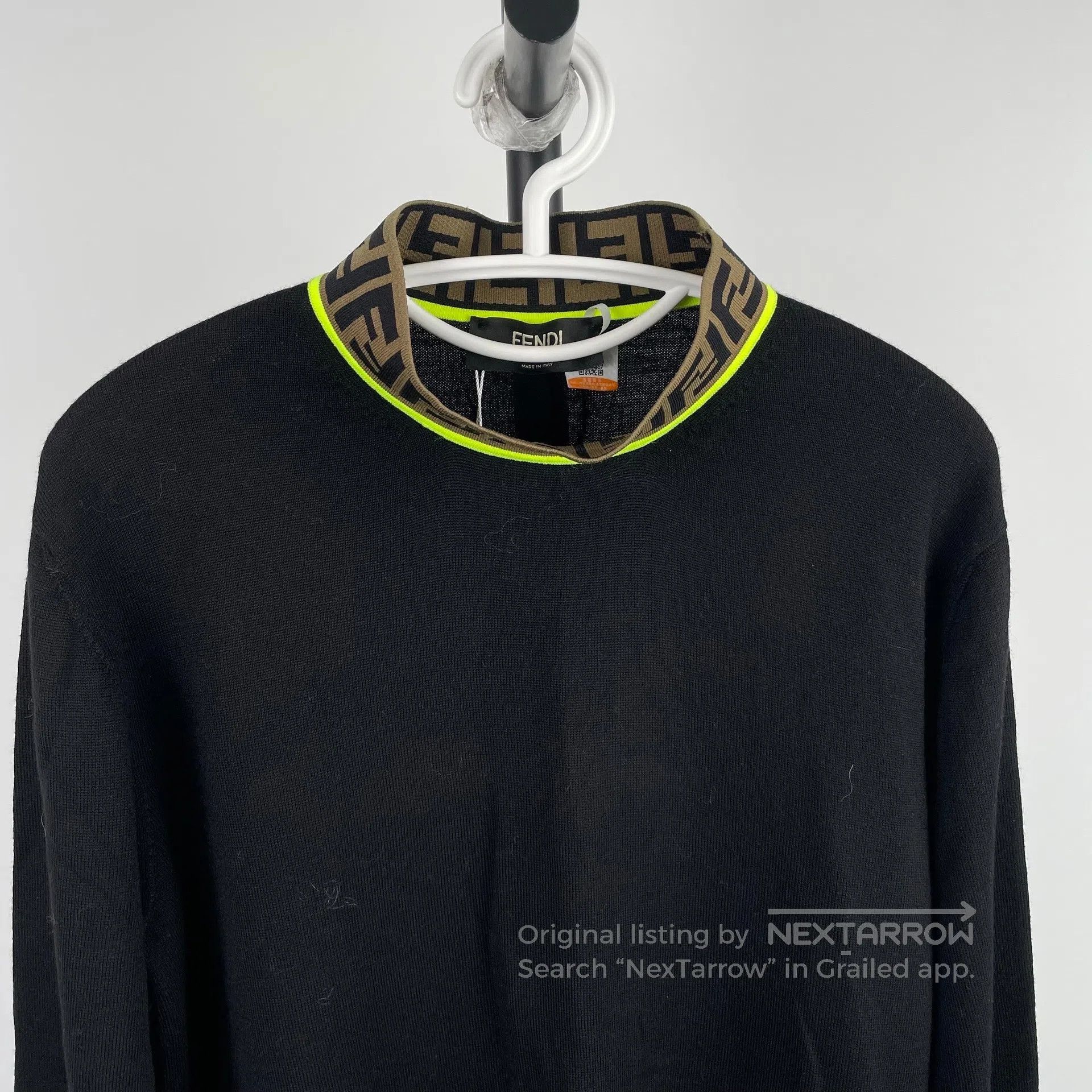 Fendi FENDI Black wool knit sweater with classic double F patter Size US M / EU 48-50 / 2 - 3 Thumbnail