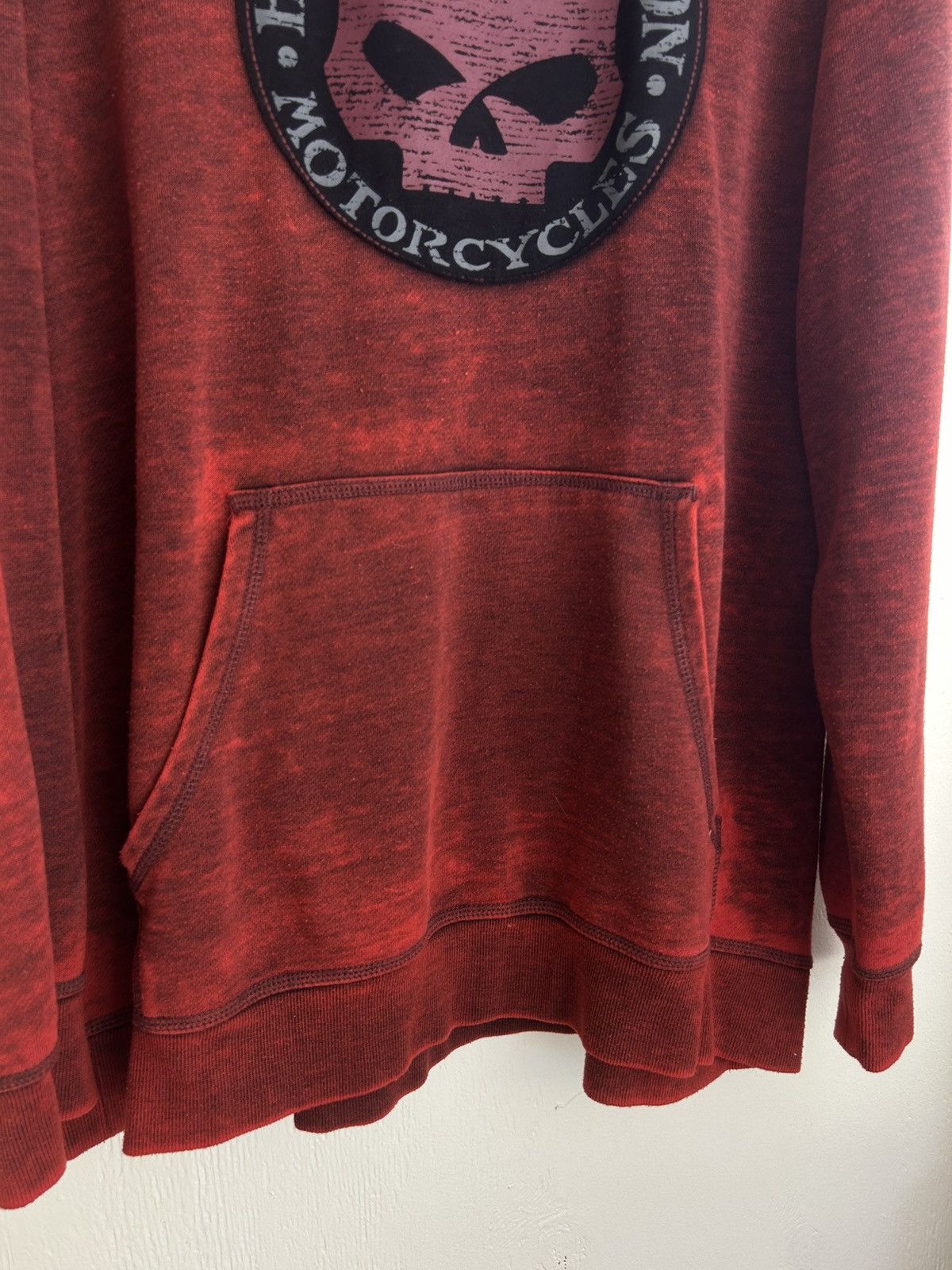 Harley Davidson Harley Davidson Skull Patch Faded Red Hoodie Size US XL / EU 56 / 4 - 4 Thumbnail