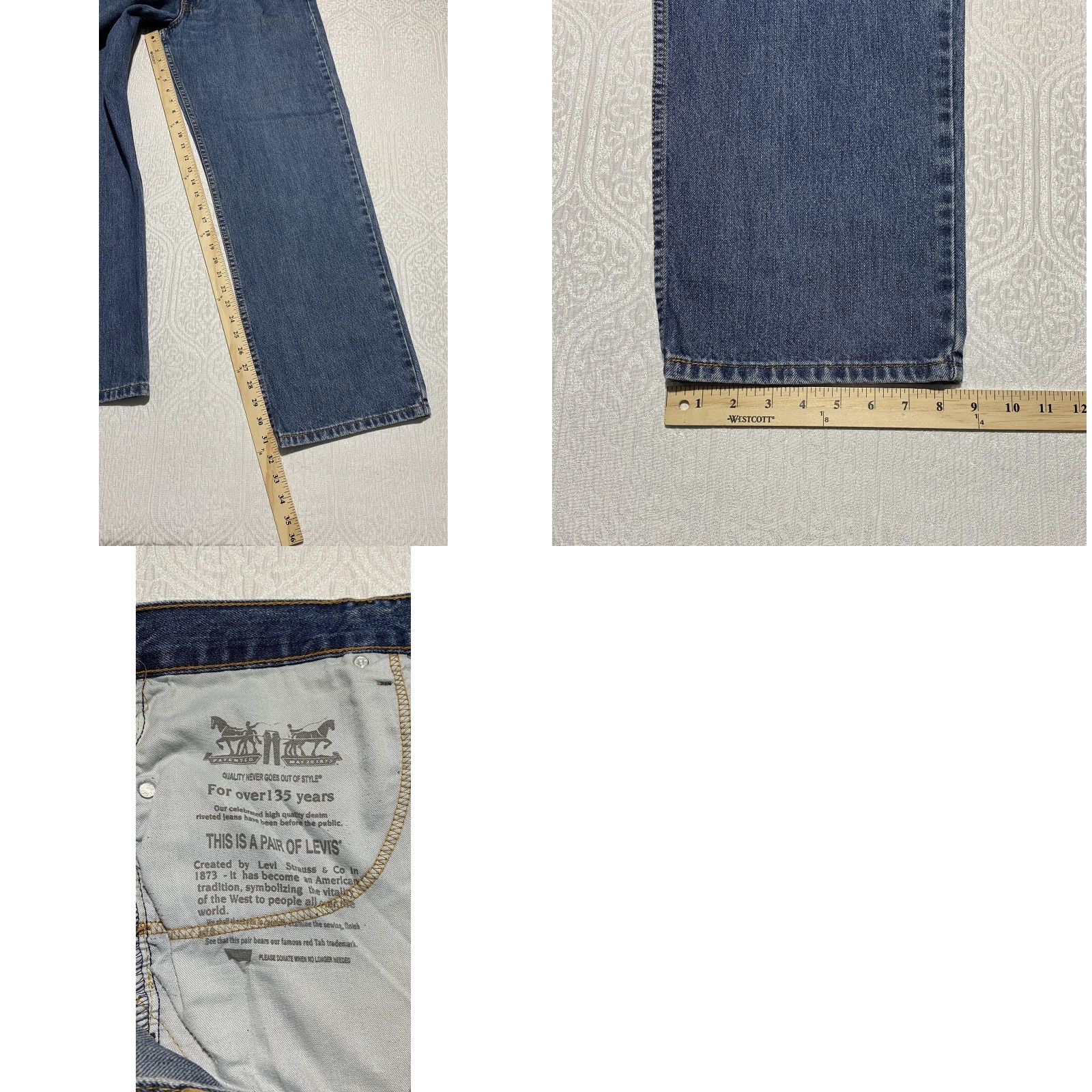 Levi's VINTAGE? (No) Levis Levi's 550 Jeans Mens 36x32 Relaxed Fit Denim Blue 5-Pocket Straight Casual Wear Mens jeans Size US 36 / EU 52 - 8 Thumbnail