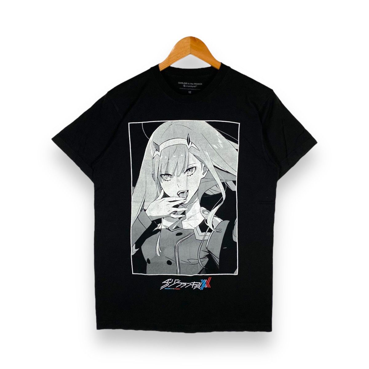 image of Anima x Movie Darling In The Franxx Zero Two Anime Tee in Black, Men's (Size Medium)