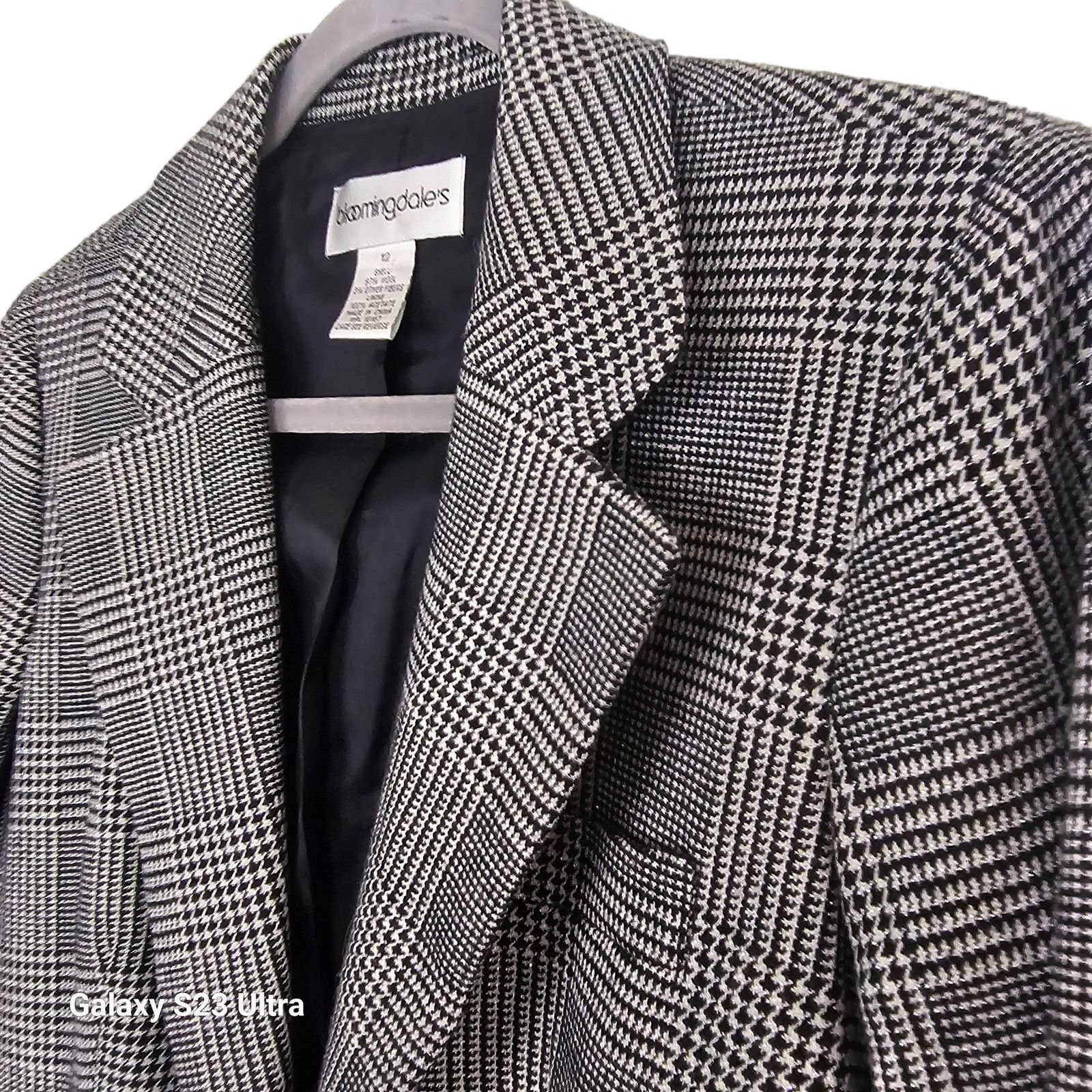 Bloomingdale's Vintage Bloomingdales Womens Wool Glen Plaid Blazer Size 12 Size XL / US 12-14 / IT 48-50 - 5 Thumbnail