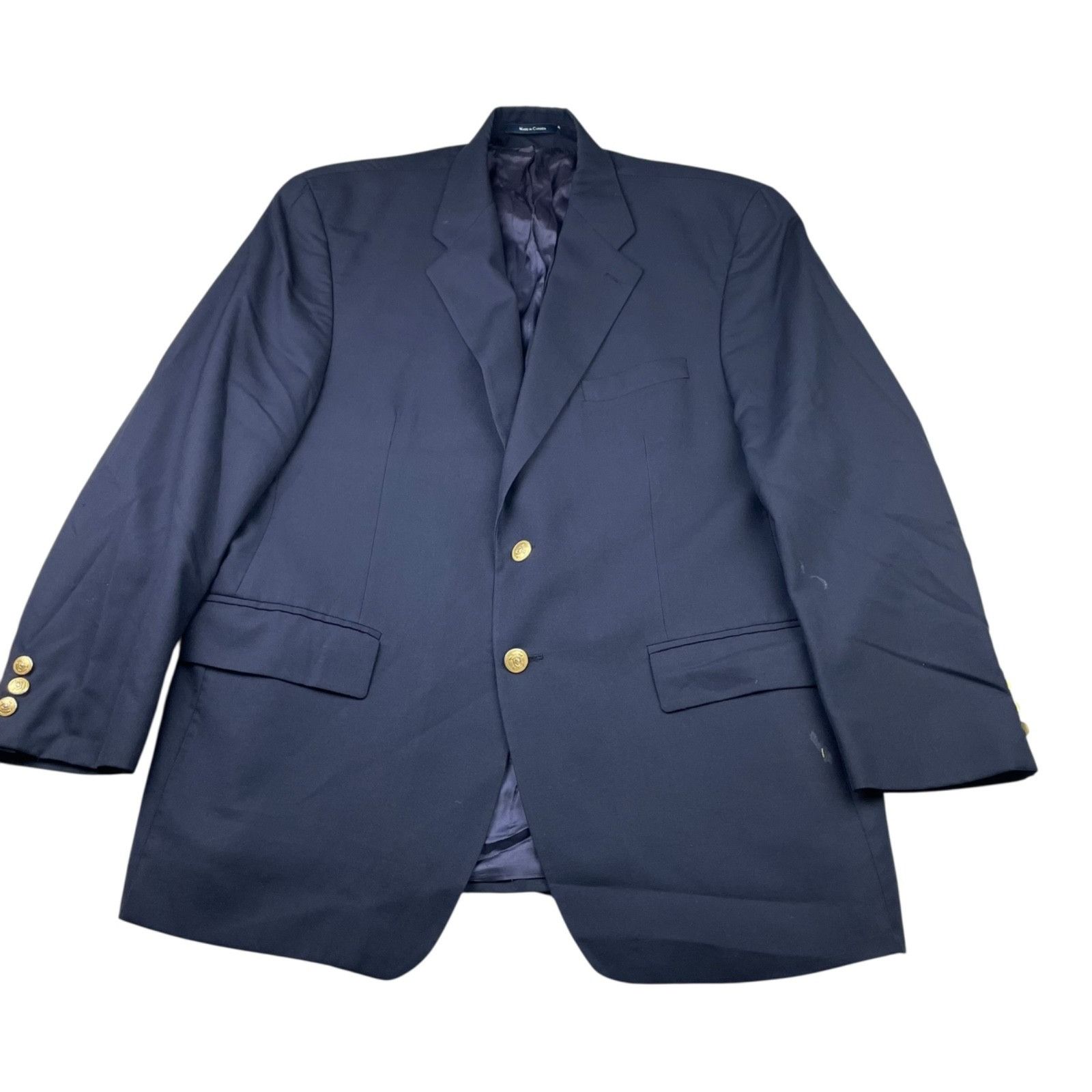 Chaps Chaps Ralph Lauren Men's 100% Wool Gold Buttons 2-Button Bla Size 44R - 2 Thumbnail