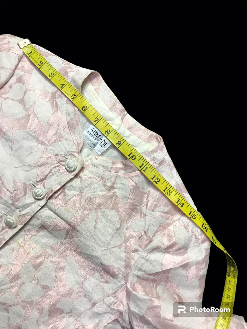 Armani Armani Collezioni Pink Floral Jacquard Button Up Jacket Size M / US 6-8 / IT 42-44 - 10 Thumbnail