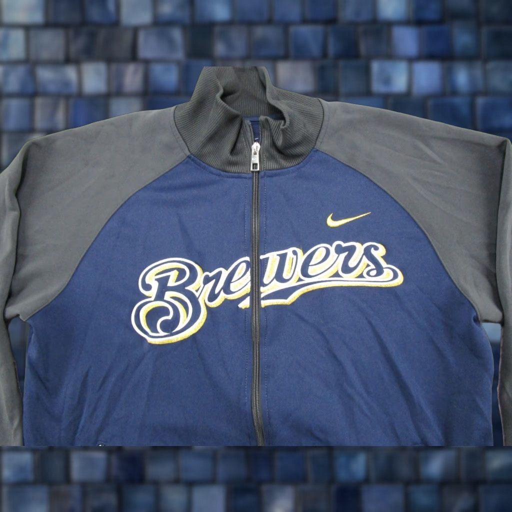 Nike Nike Milwaukee Brewers MLB Baseball Full Zip Sweatshirt Adult M Shirt, Blue, Multicolor, Size M, Regular, Men/Women, 2000s, Sports Size US M / EU 48-50 / 2 - 1 Thumbnail