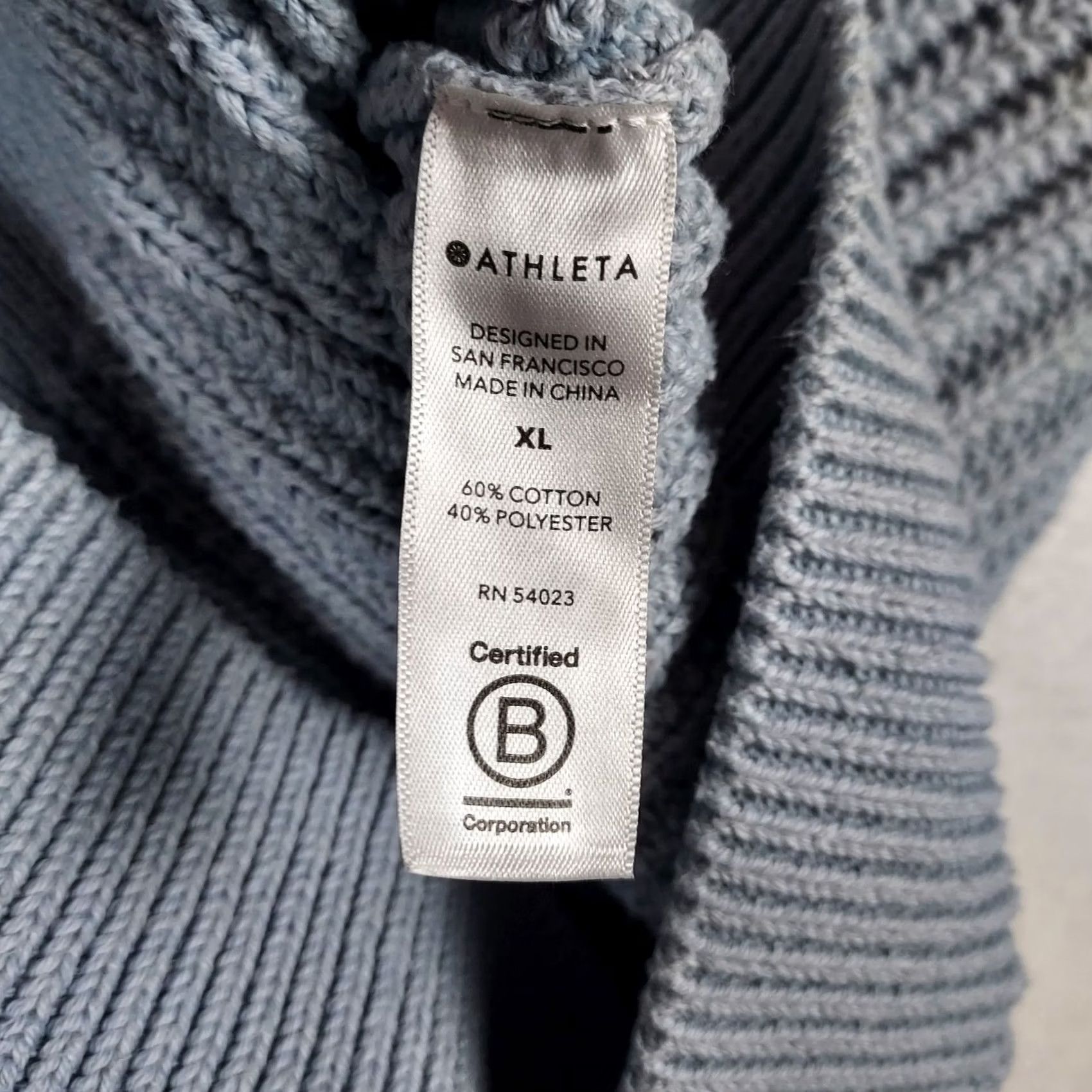 Athleta VINTAGE? No — Athleta Womens XL Blue Knit Sweater Pullover Cotton Blend Casual Size XL / US 12-14 / IT 48-50 - 7 Thumbnail