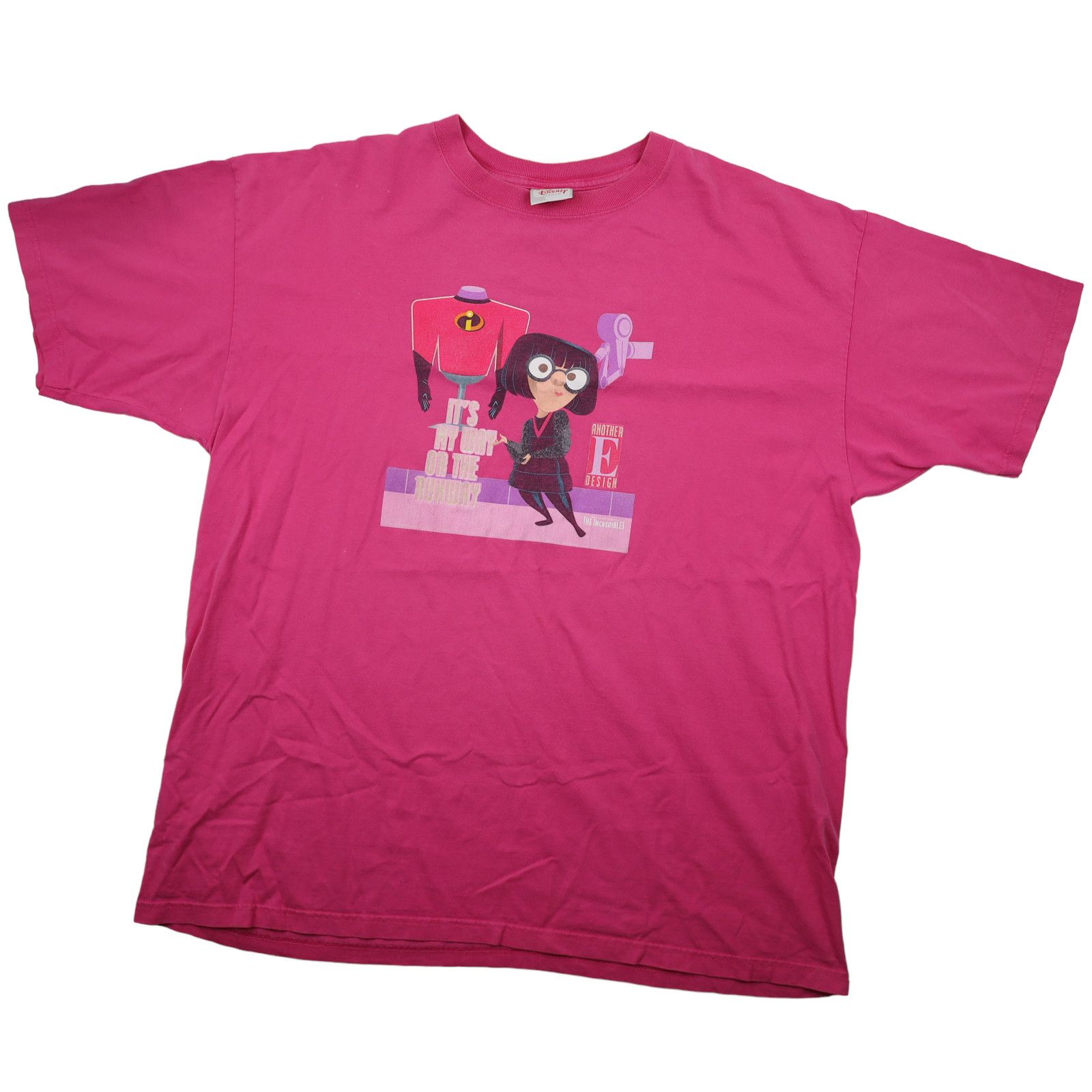 image of Disney Pixars The Incredibles Edna Mode Graphic T in Pink, Men's (Size 2XL)