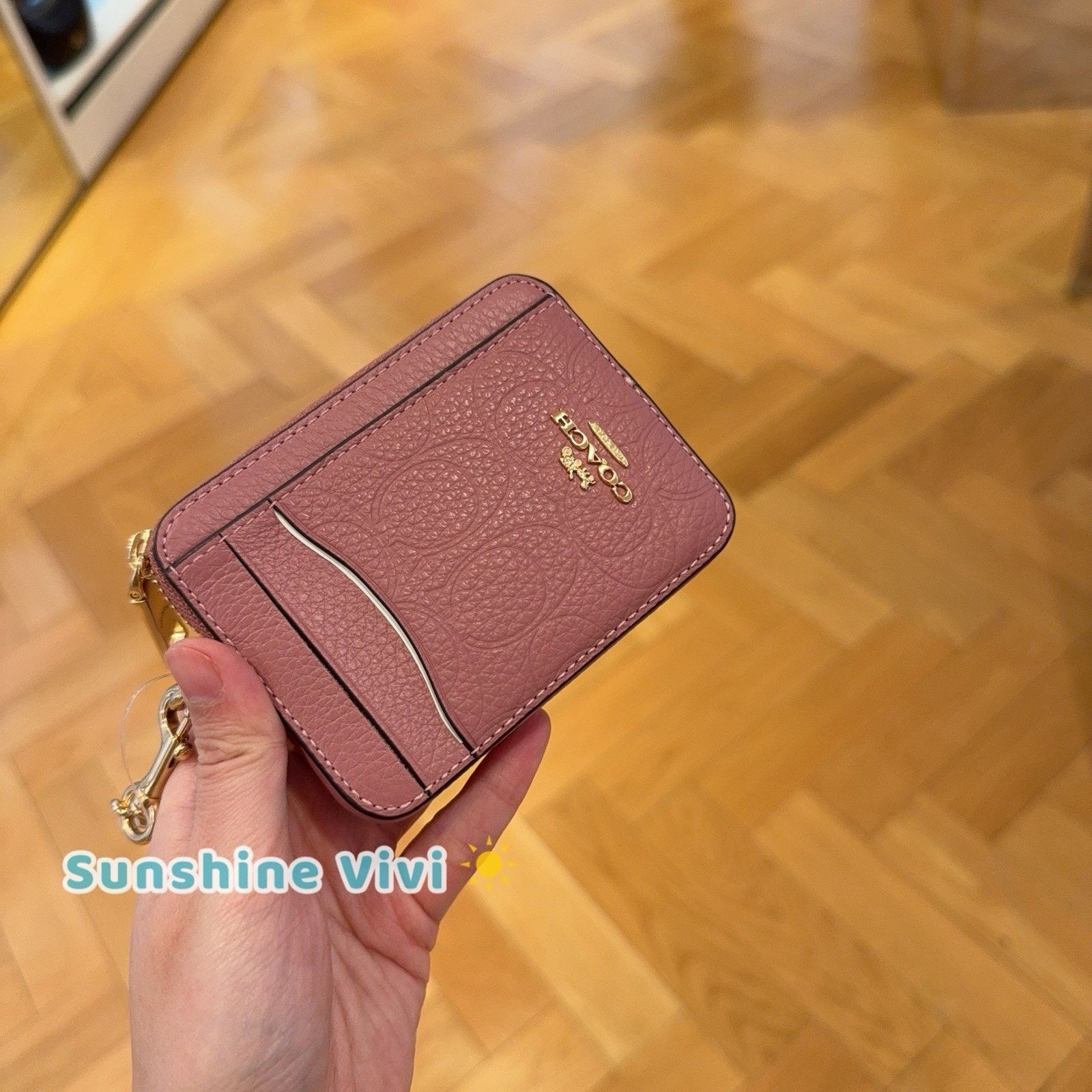 Coach NWT Coach Zip Card Case Zip Card Case Leather CCS83 PEONY Size ONE SIZE - 6 Thumbnail