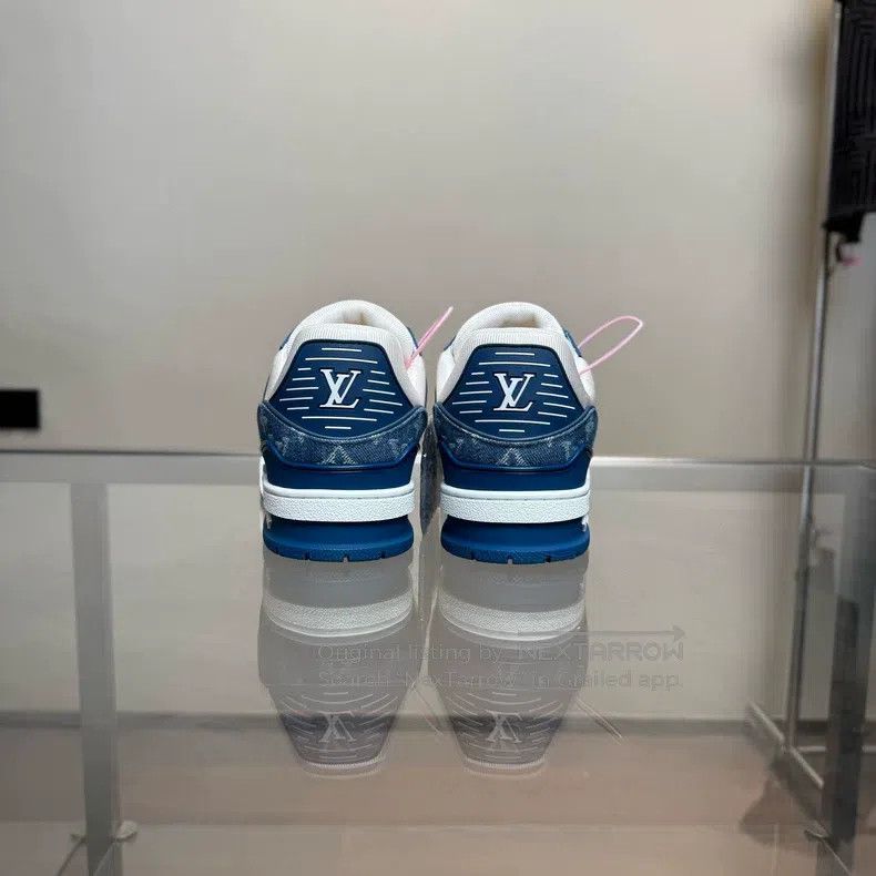 Louis Vuitton Louis Vuitton Trainer White and Blue Denim shoes Size US 9 / EU 42 - 8 Thumbnail