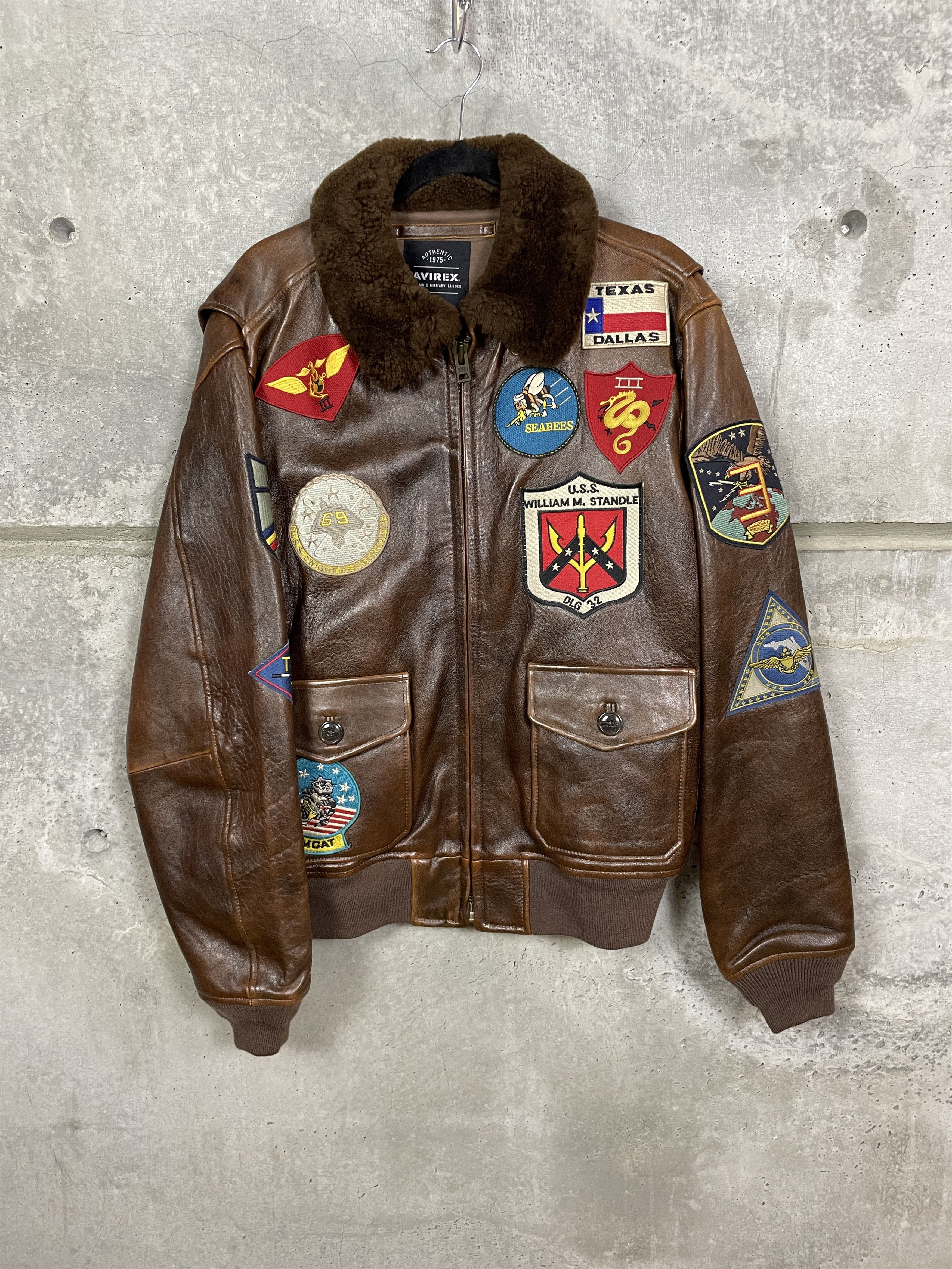 Avirex Avirex 'Top Gun' Patched G-1 Aviator Flight Jacket Size US L / EU 52-54 / 3 - 7 Thumbnail