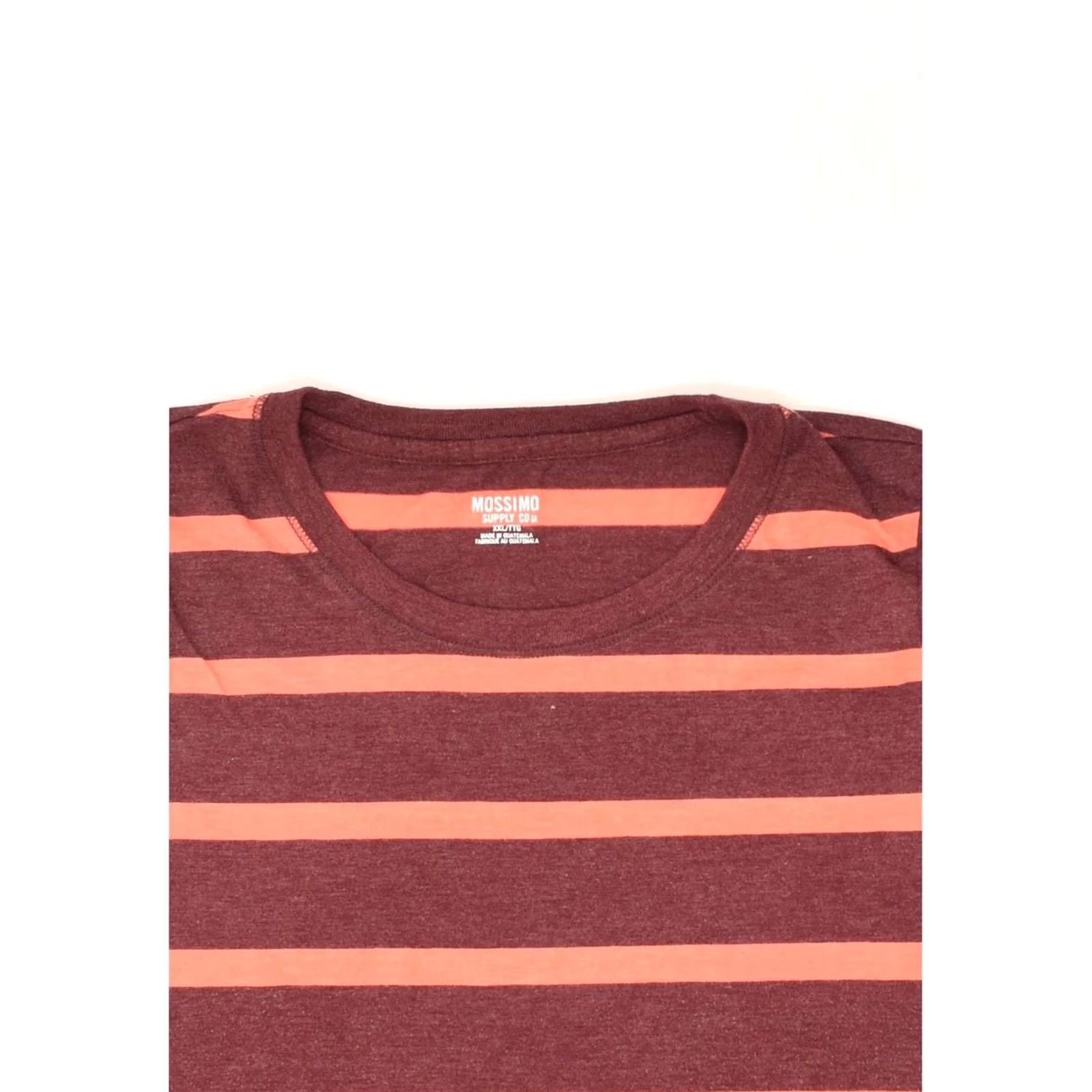 Mossimo MOSSIMO Womens Tall T-Shirt Top 2XL Maroon Striped Cotton Size XXL / US 16-18 / IT 52-54 - 3 Thumbnail