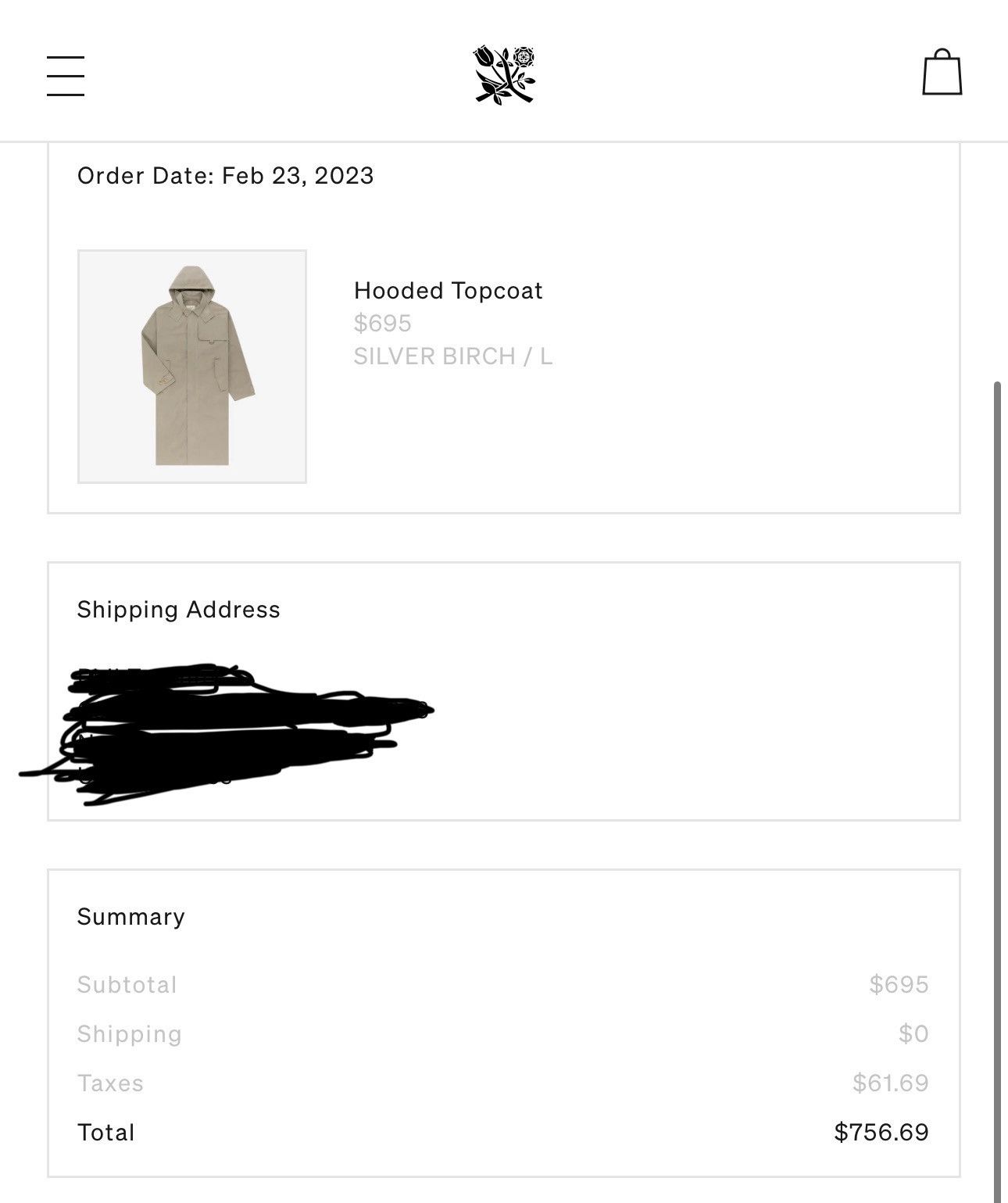 Aime Leon Dore Aime Leon Dore Hooded Top Coat - Large / Silver Birch Size US L / EU 52-54 / 3 - 2 Thumbnail