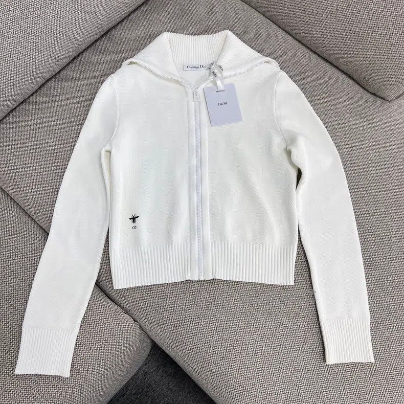 Dior Dior White navy collar logo embroidered knitted long-sleev Size XS / US 0-2 / IT 36-38 - 1 Thumbnail
