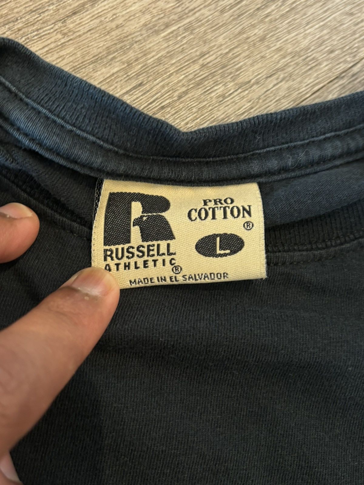 Russell Athletic × Vintage Black Russell Athletic Pocket Tee Size US L / EU 52-54 / 3 - 4 Thumbnail