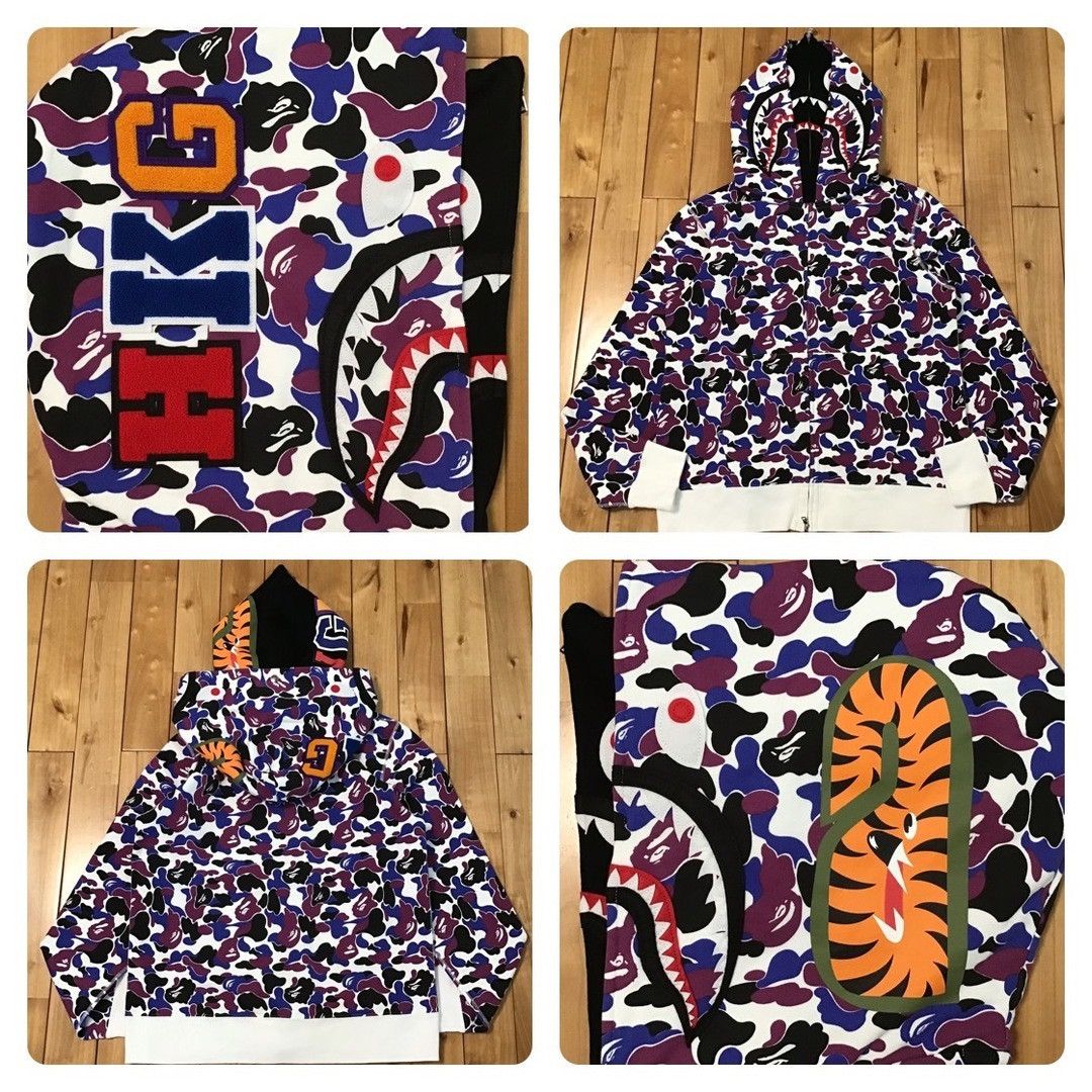 トップス BAPE Shark double Hoodie Undefeated Bape 🔥Shanghai limited undefeated Double shark full zip