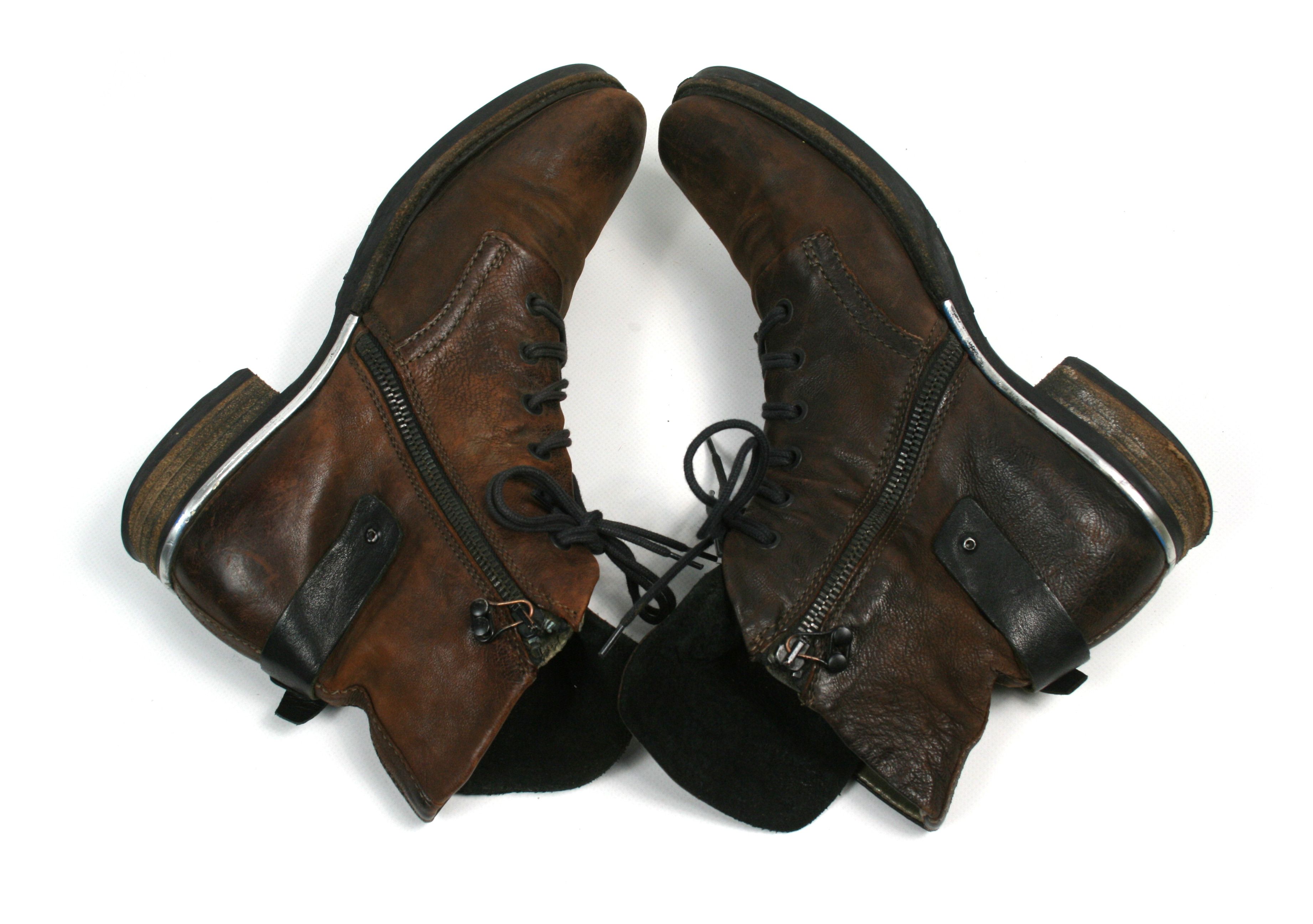 A.S.98 Biker Grunge Belted Leather Boots Size US 10 / IT 40 - 7 Thumbnail