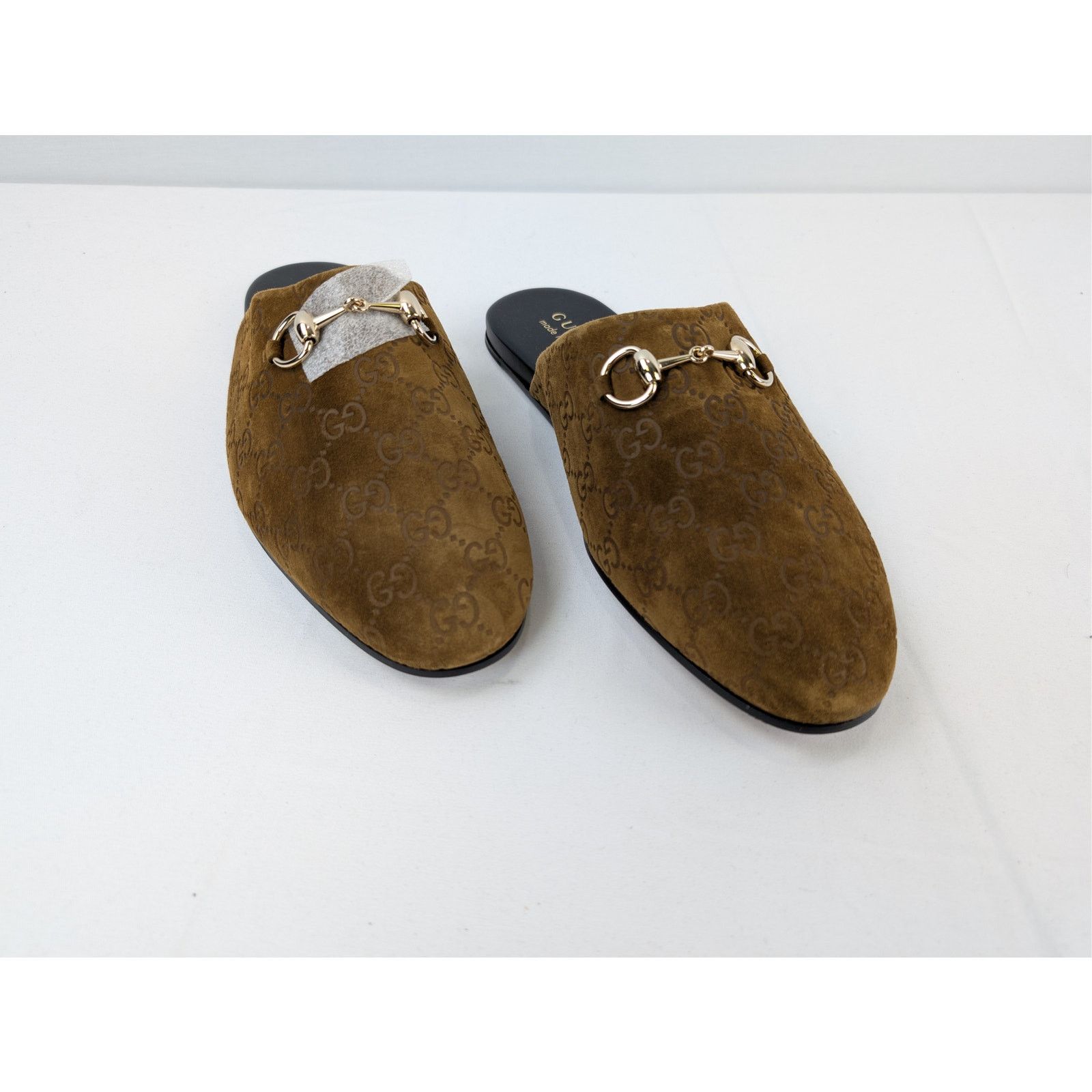 Gucci o1rshd1 men's GG Monogram Horsebit mules Slippers in brown Size US 9.5 / EU 42-43 - 6 Thumbnail